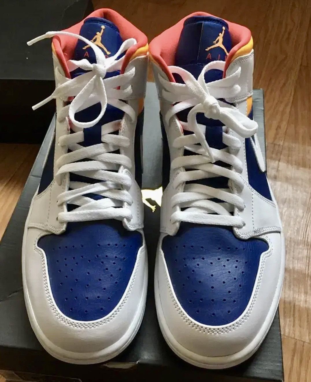Nike New product, Nike Jordan 1 Mid Deep Royal Blue Laser Orange Size US 12 / EU 45 - 3 Thumbnail