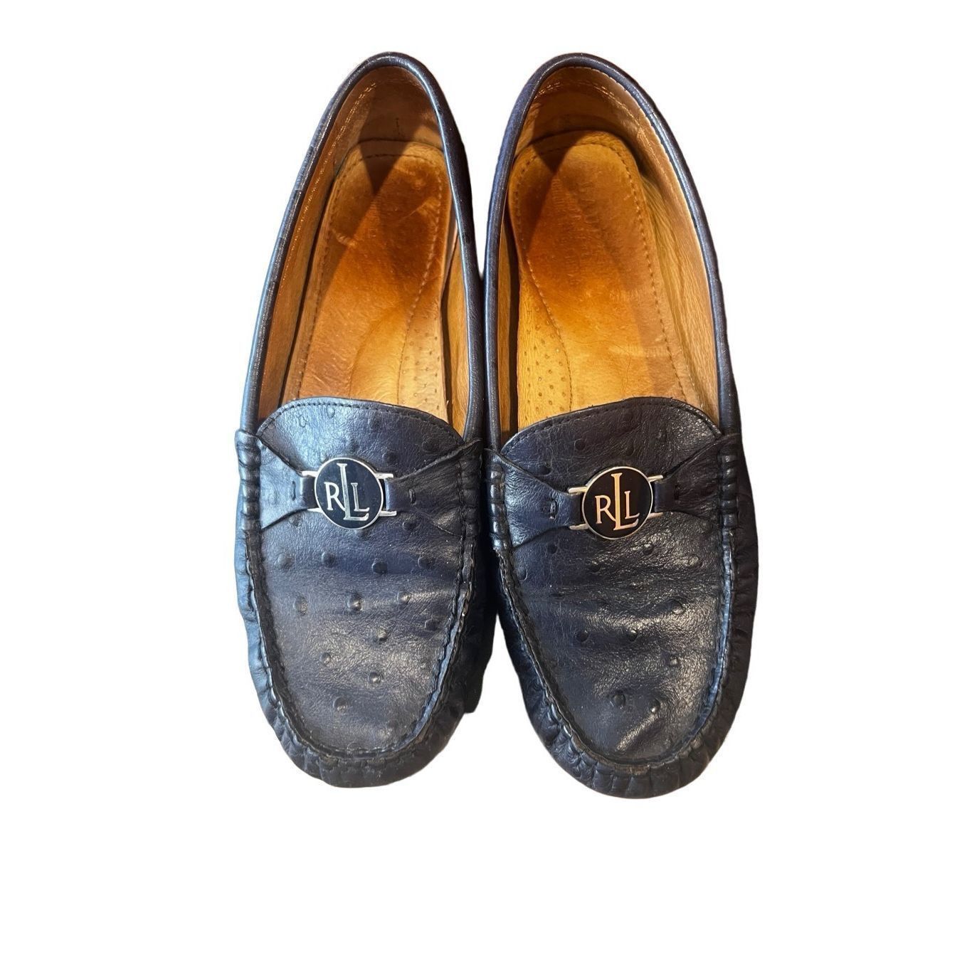 Lauren Ralph Lauren Ralph Lauren Carley Navy Blue Leather Loafers Grailed