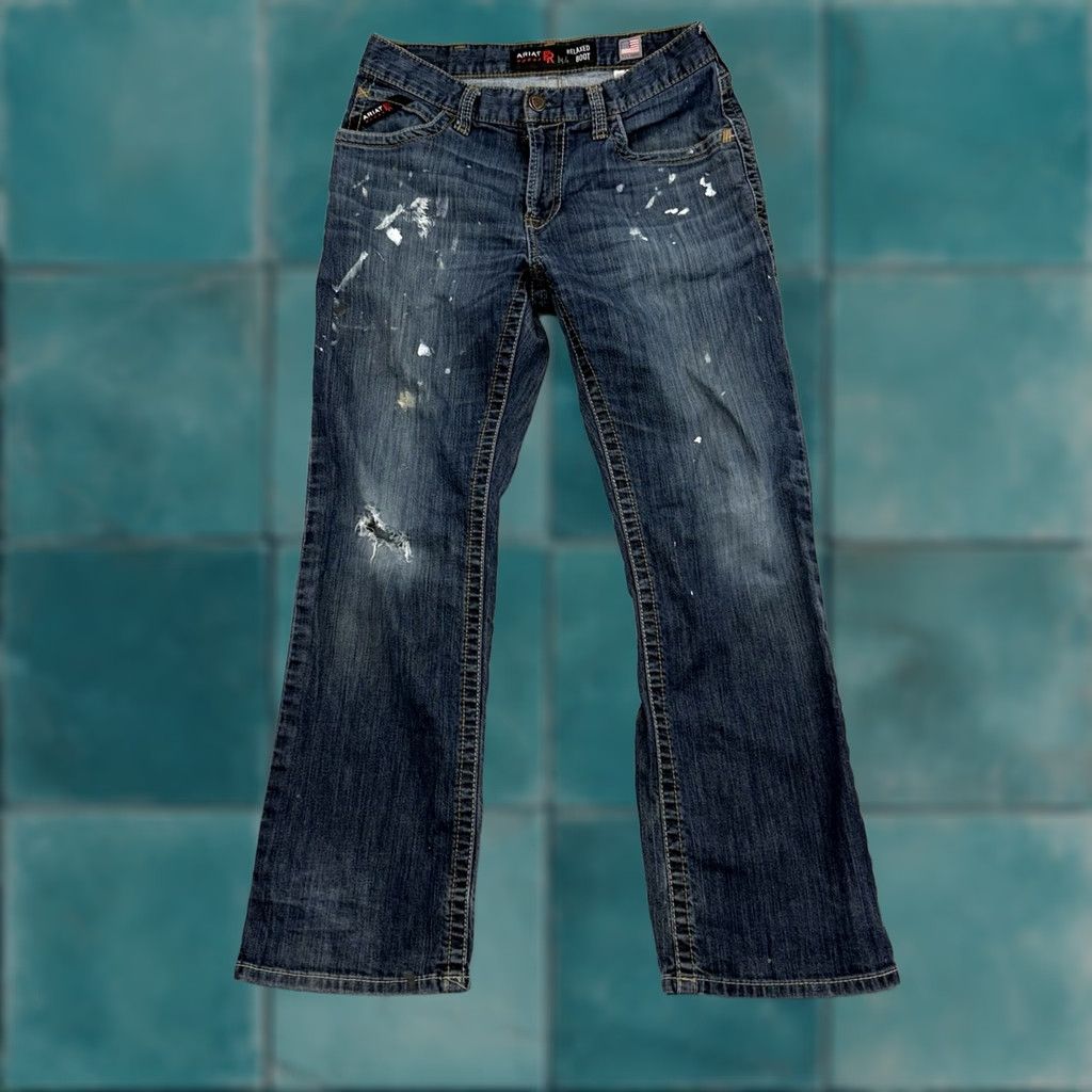 Ariat Ariat M4 Jeans Mens 30x30 Blue Relaxed Boot Cut Denim Workwear Painter Jeans 5-Pocket Design Mens Size US 30 / EU 46 - 1 Thumbnail