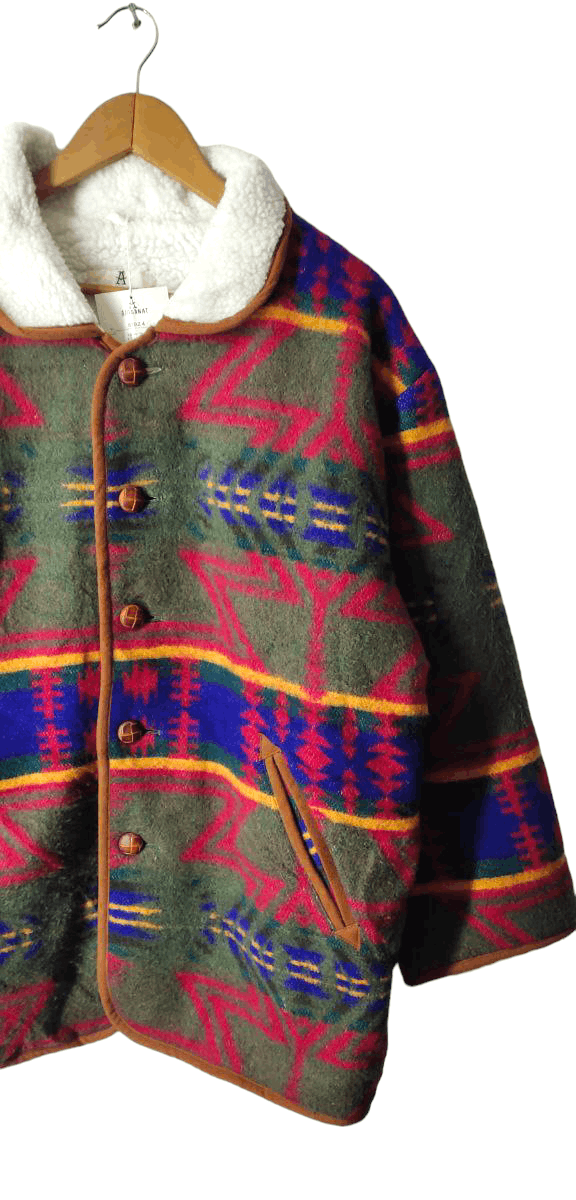 Japanese Brand VINTAGE ARTISANAT BNWT WOOL FLEECE JACKET Size US L / EU 52-54 / 3 - 7 Thumbnail