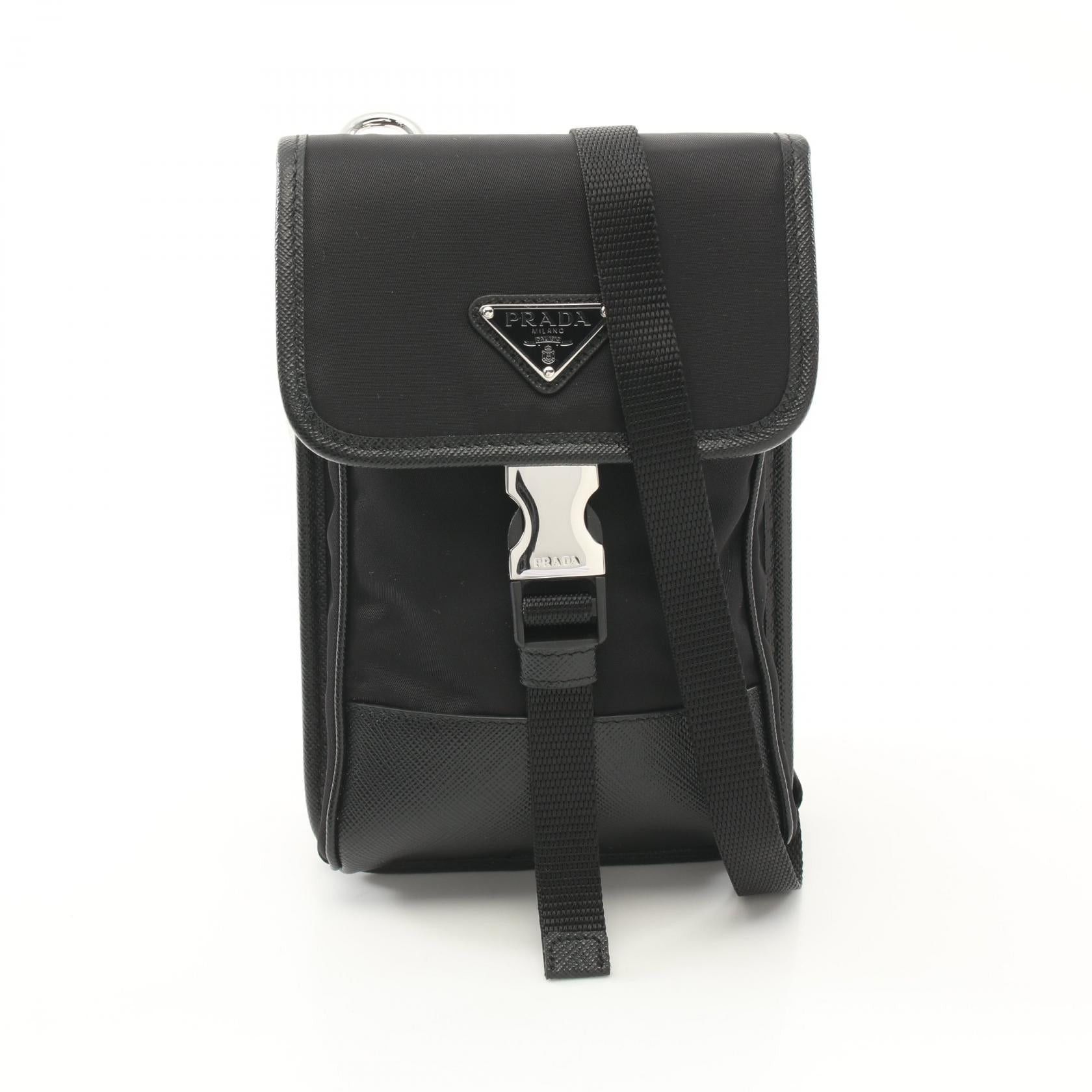 Prada Prada Shoulder Bag Nylon Saffiano Leather Black Size ONE SIZE - 1 Thumbnail