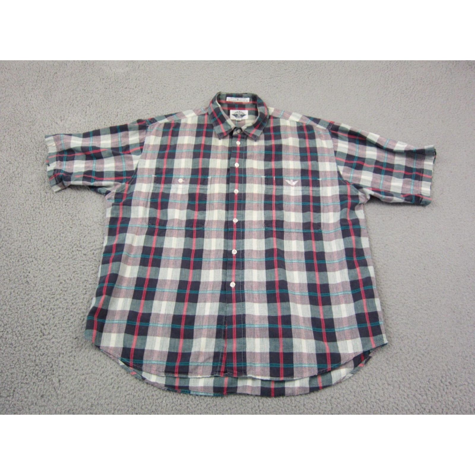 Dockers VINTAGE Dockers Shirt Mens XL Blue Gray Plaid Button Up 90s Short Sleeve Collared Pockets Size US XL / EU 56 / 4 - 2 Thumbnail