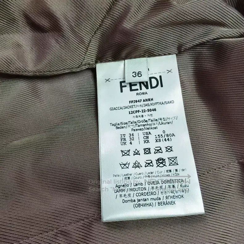 Fendi Fendi Brown Double Ribbon Lamb Leather Jacket Size 4XL / US 24-26 - 5 Thumbnail