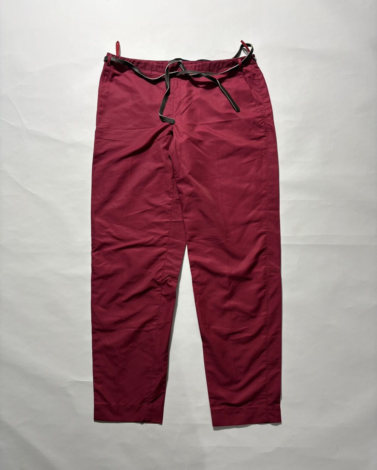 Prada PRADA 2000’s RED NYLON PANTS Size 30" / US 8 / IT 44 - 1 Thumbnail
