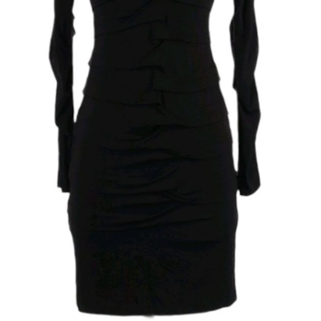Nicole Miller Vtg Nicole Miller Witchy Long Sleeve Ruched Bodycon Dress Bl Size S / US 4 / IT 40 - 8 Thumbnail