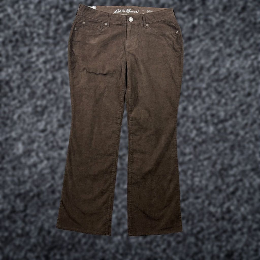 Eddie Bauer Eddie Bauer Pants Womens 8 Brown Corduroy Bootcut Leg Inseam 28.5 in Petite Regular Through Hip Size 30" / US 8 / IT 44 - 1 Thumbnail