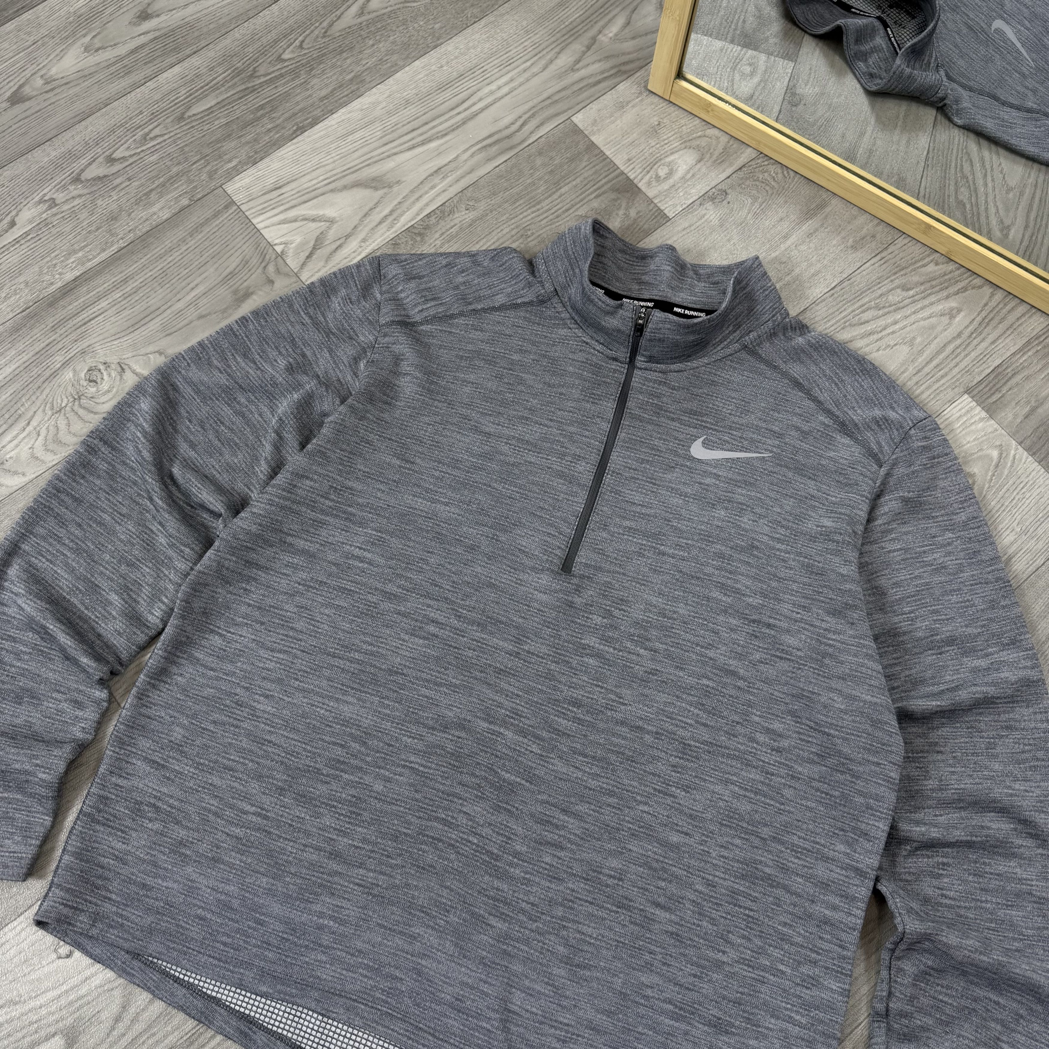 Nike Nike Running Grey Long Sleeve Rashguard 1/4 Sweater Size US XL / EU 56 / 4 - 3 Thumbnail