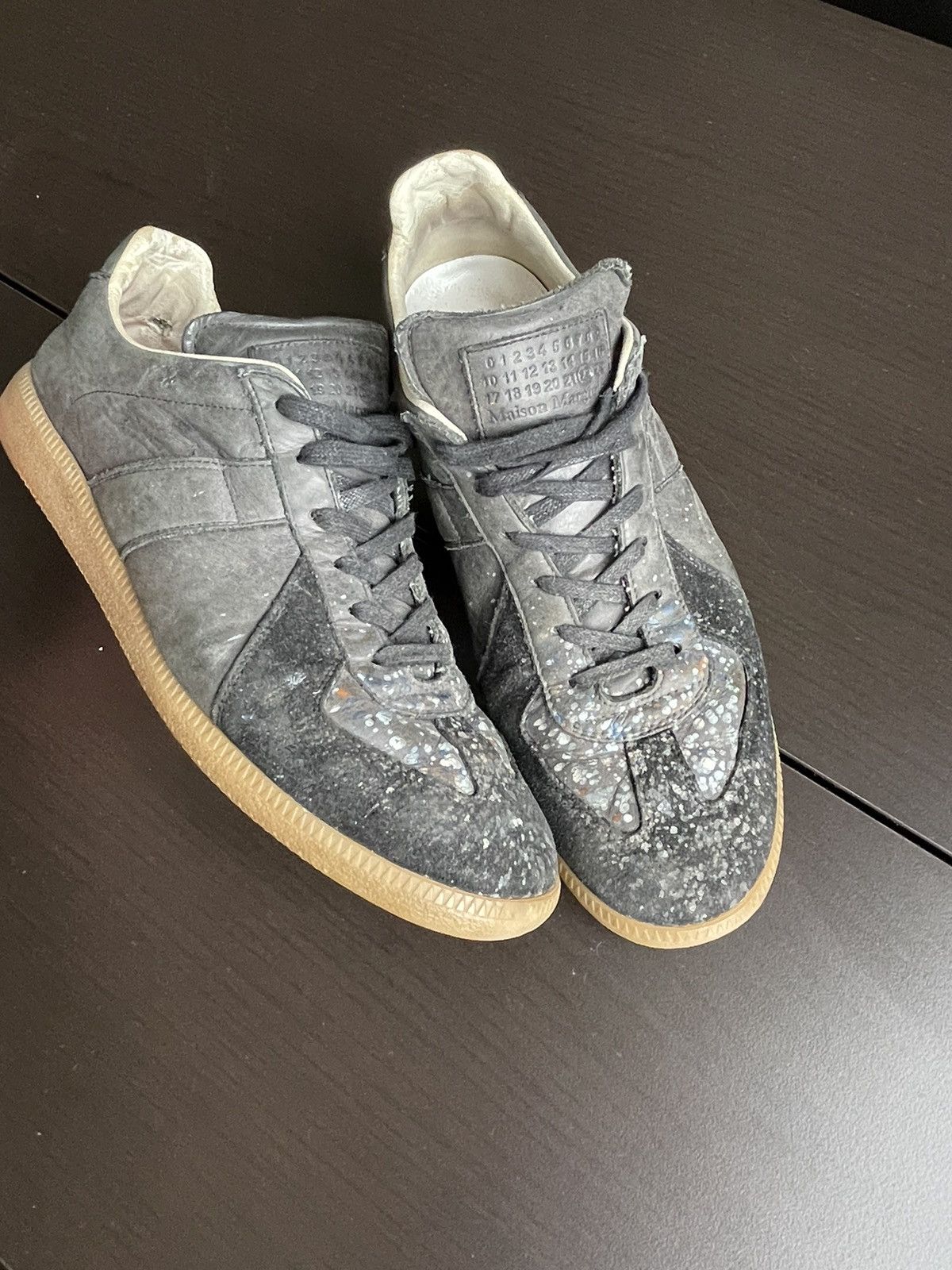 image of Mmm Maison Margiela Stained Replica Shoes in Black, Men's (Size 11)
