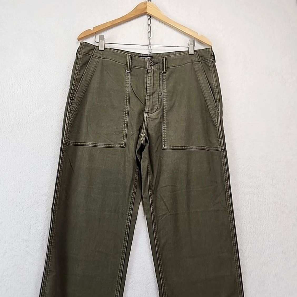 Lands' End Lands' End Men's 34 Adjustable Waist Olive Green Chino Outdoor Camp Pants Shirt? Size US 34 / EU 50 - 3 Thumbnail