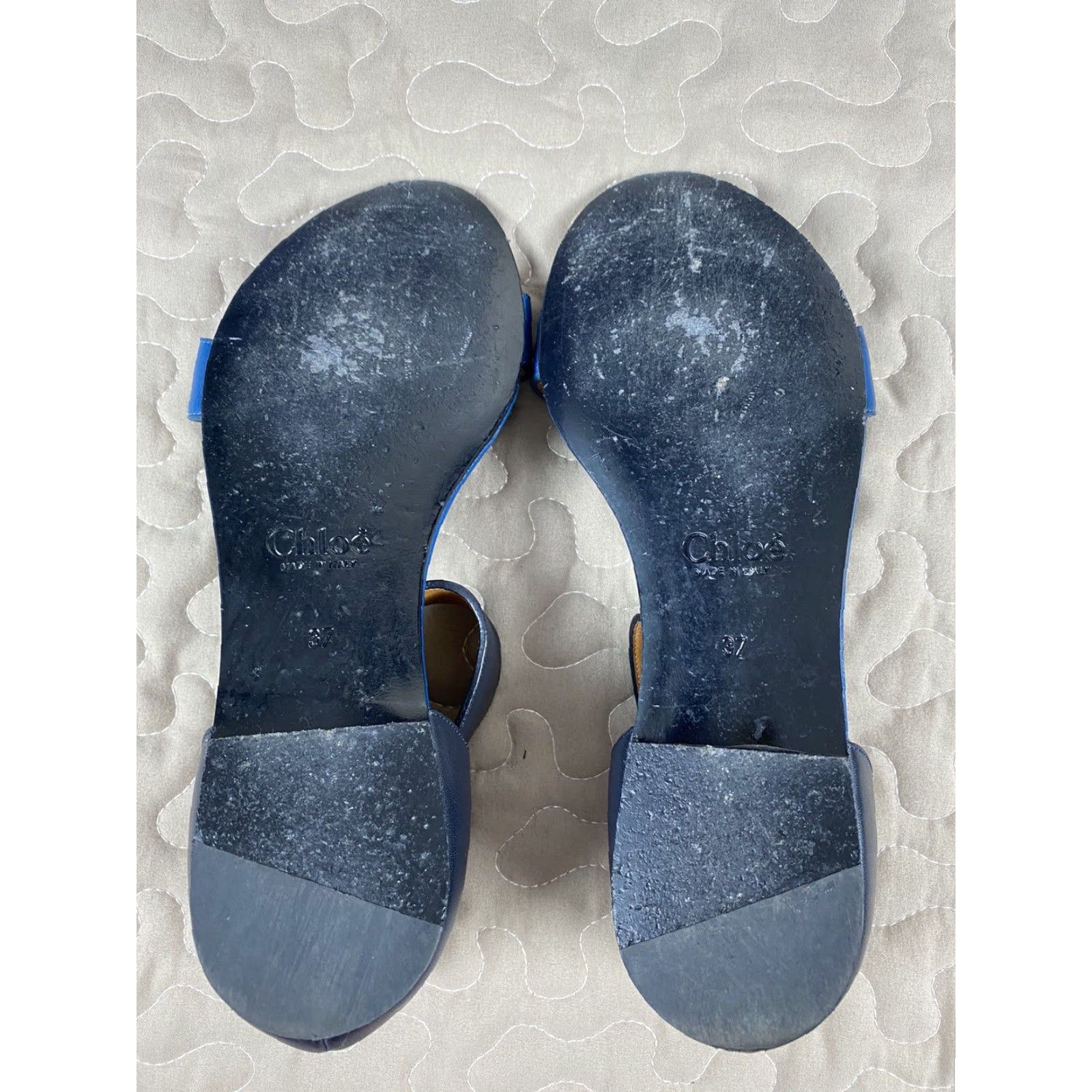 blue flat dress sandals Palm Leaf Flat Women's Sandals | Sapphire-Blue main image 1