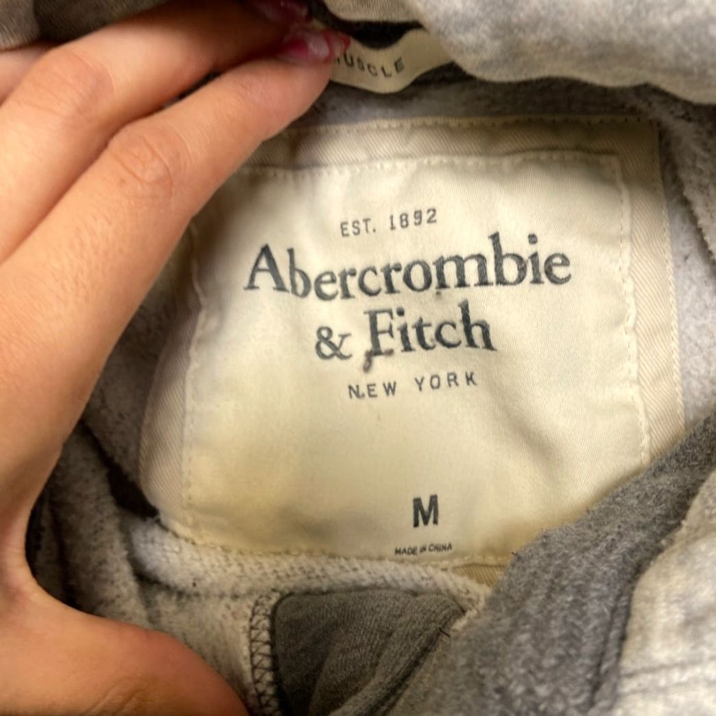 Abercrombie & Fitch Abercrombie & Fitch Muscle Bomber Jacket Mens M Gray Hooded Snap Size US M / EU 48-50 / 2 - 6 Thumbnail
