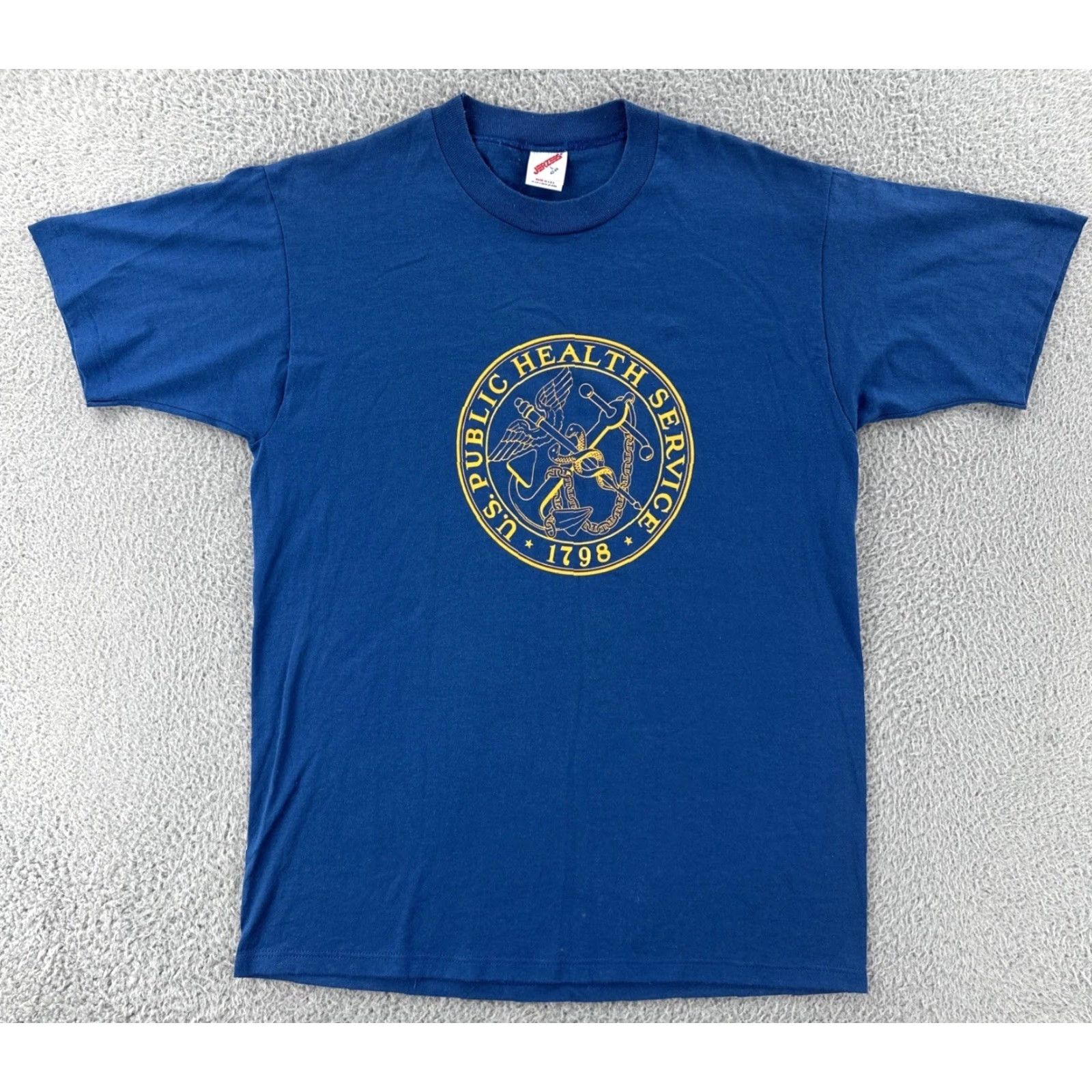 Jerzees VINTAGE Jerzees T-Shirt USA Public Health Service Blue Single Stitch Crew Neck Short Sleeve L Men Size US L / EU 52-54 / 3 - 2 Thumbnail
