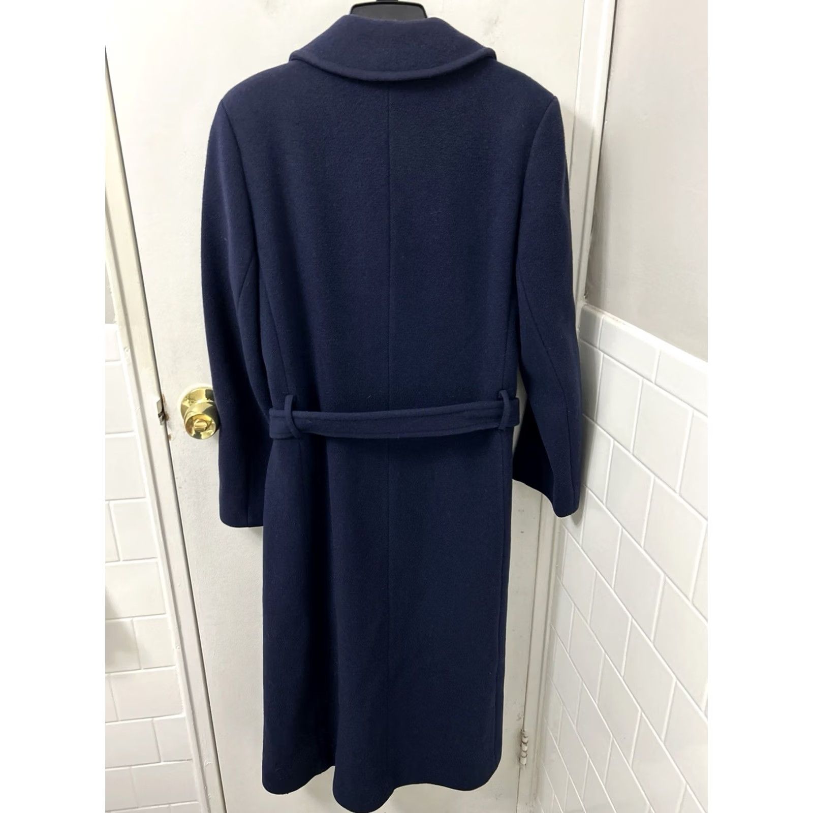 Pendleton VTG Pendleton Coat Long Trench Navy Wool Belted 100% Wool Made in USA Womens 12 Size XL / US 12-14 / IT 48-50 - 6 Thumbnail