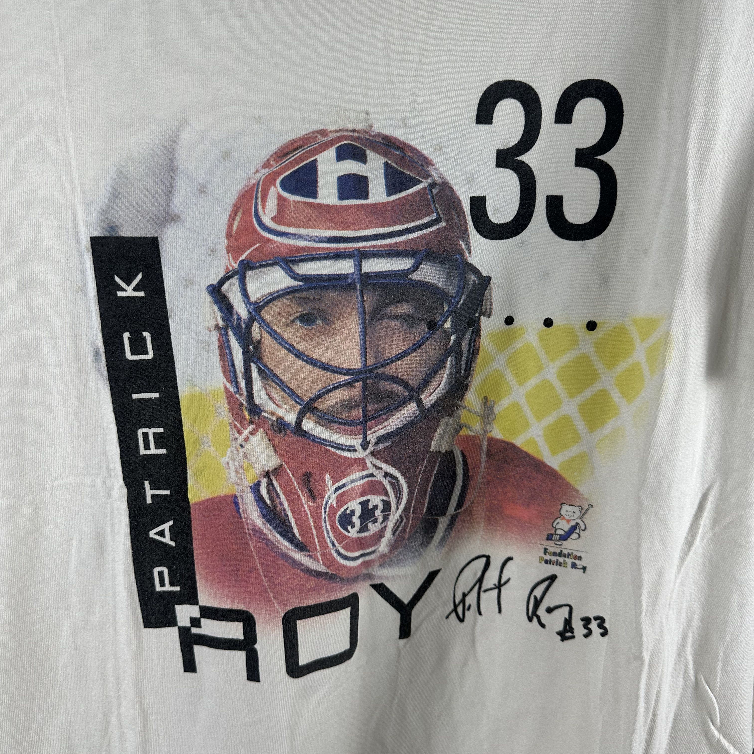 Vintage Vintage 90s Patrick Roy Montreal Canadiens NHL T-shirt Size US XL / EU 56 / 4 - 2 Thumbnail