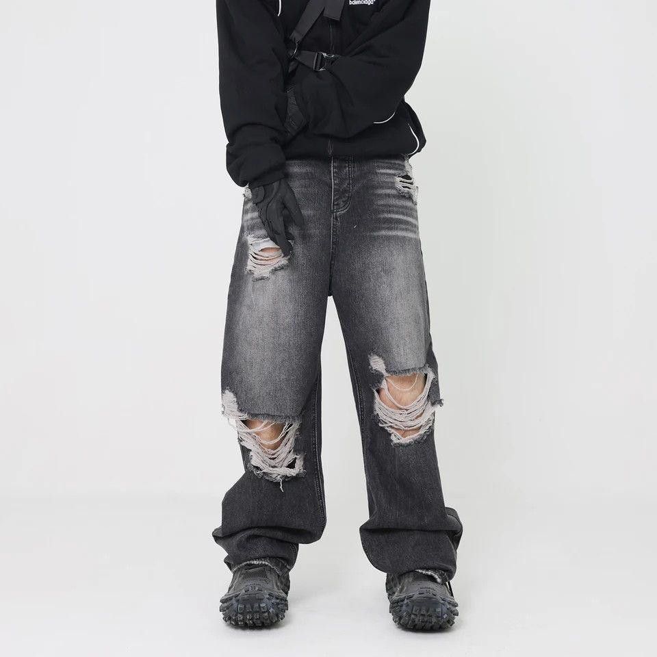 Jean Baggy Washed Distressed Denim Jeans Size US 32 / EU 48 - 1 Thumbnail