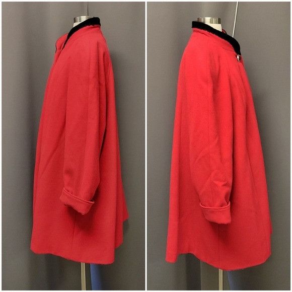 Worthington Vintage 90s Worthington 60s Style Jackie O Kennedy Red Wool Size 3XL / US 20-22 - 2 Thumbnail