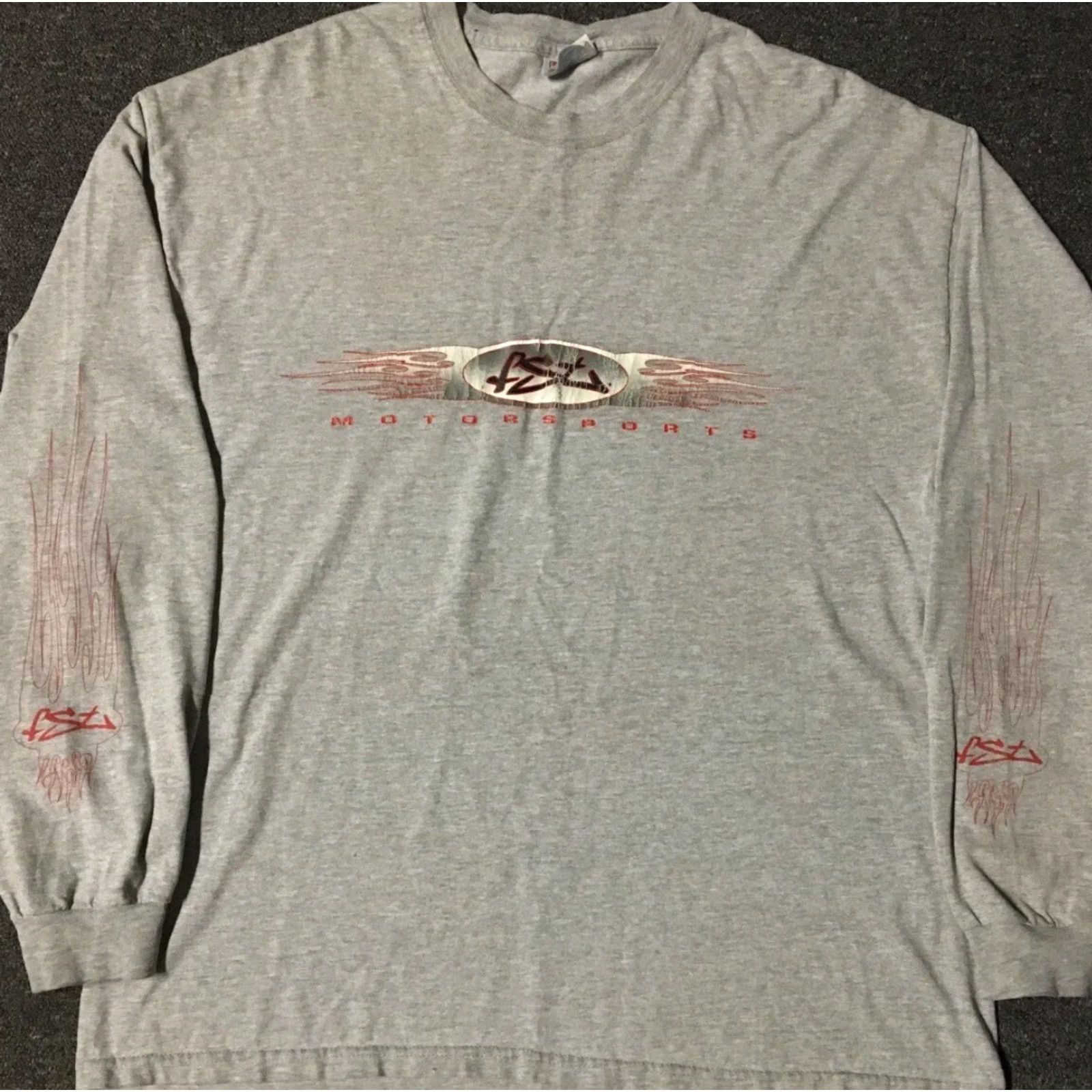 JNCO VINTAGE FST Motorsports Faded Flames Shirt XL Gray Mens Long Sleeve Harley Grunge 90s 80s Punk Rock Biker USA California Theme Size US XL / EU 56 / 4 - 2 Thumbnail