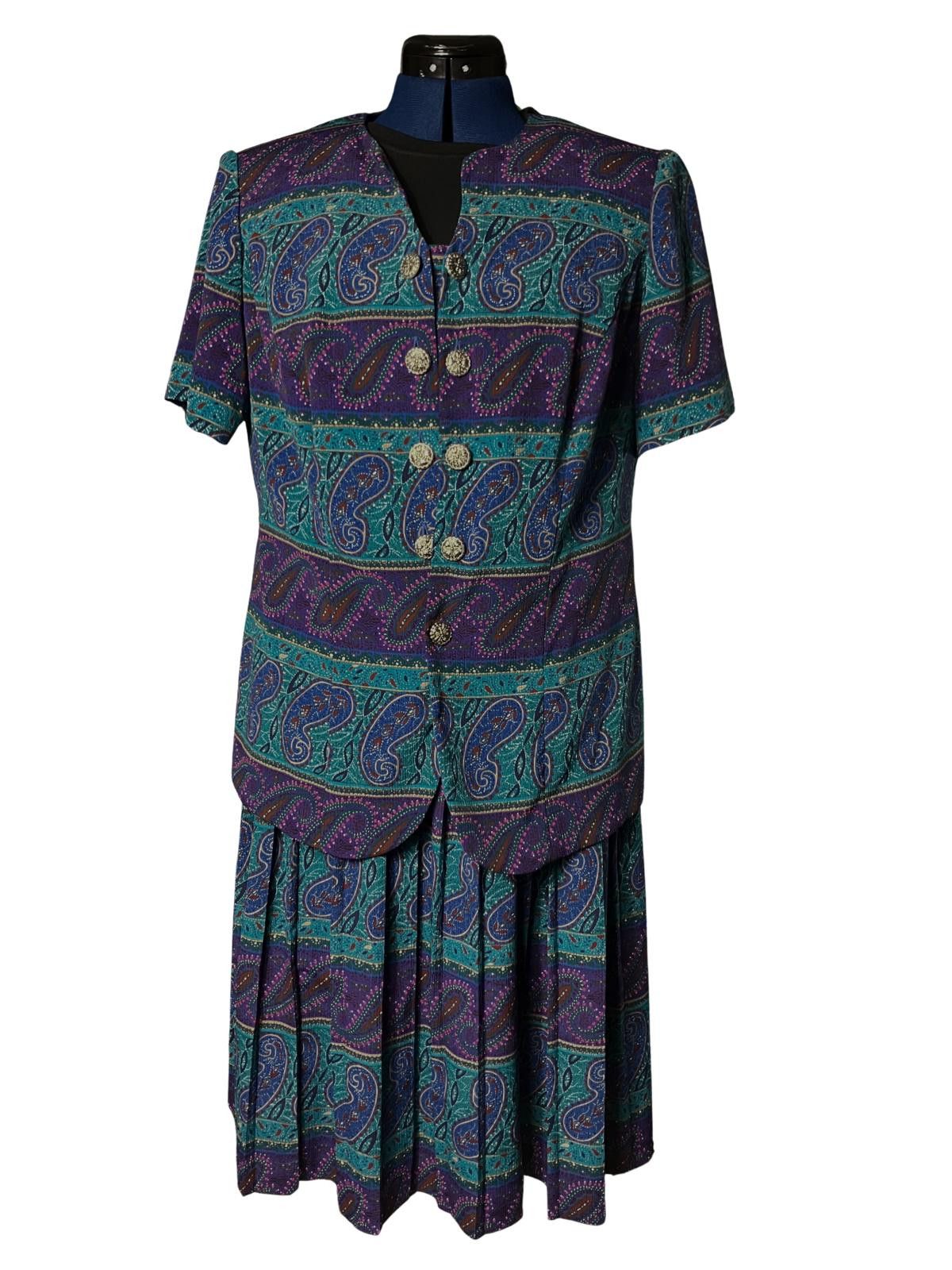 Other Leslie Fay Paisley Skirt Suit Set Petite 14WP Vintage Size XL / US 12-14 / IT 48-50 - 1 Thumbnail