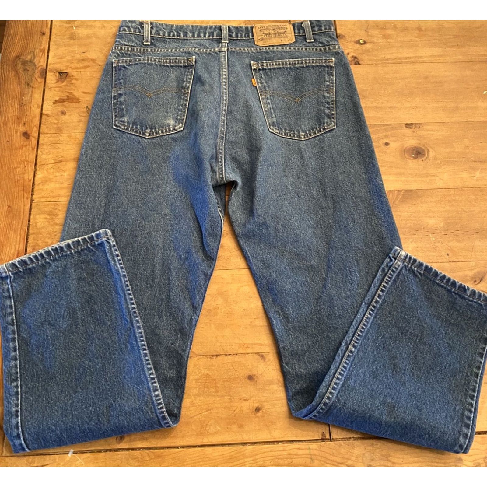 Levi's VINTAGE Levi's 505 Jeans Orange Tab Dark Wash Straight 36 X 32 Mens Denim 90s Levi's 505 Series Jeans Size US 36 / EU 52 - 5 Thumbnail