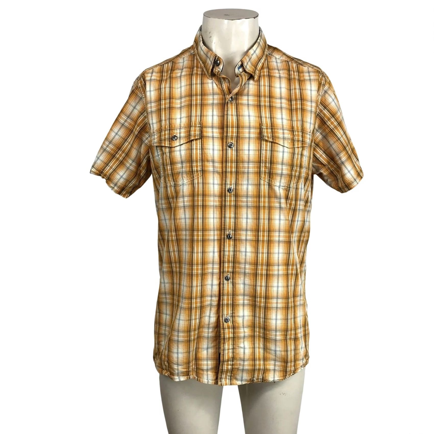 Vintage KUHL Mens Plaid Short Sleeve Button Up Shirt Outdoor Casual Button Down Top Size US M / EU 48-50 / 2 - 2 Thumbnail