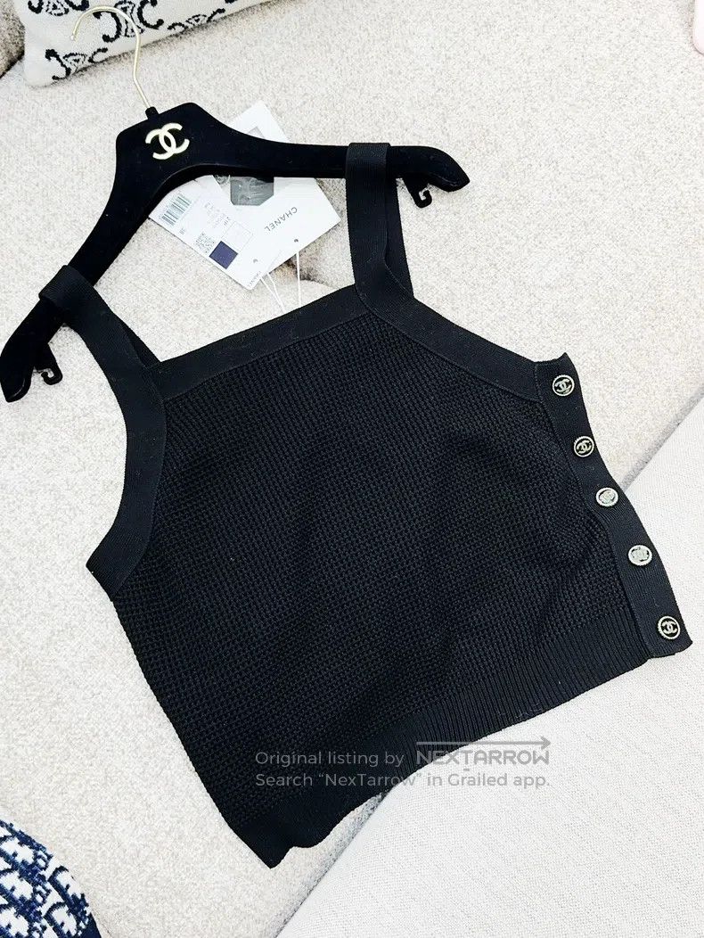 Chanel Chanel 21P black side button knitted suspender Size XS / US 0-2 / IT 36-38 - 2 Thumbnail