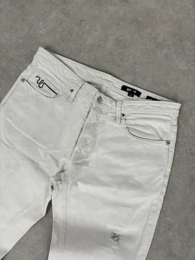 Just Cavalli 2010s Cavalli White Distressed Denim Jeans Size US 32 / EU 48 - 5 Thumbnail