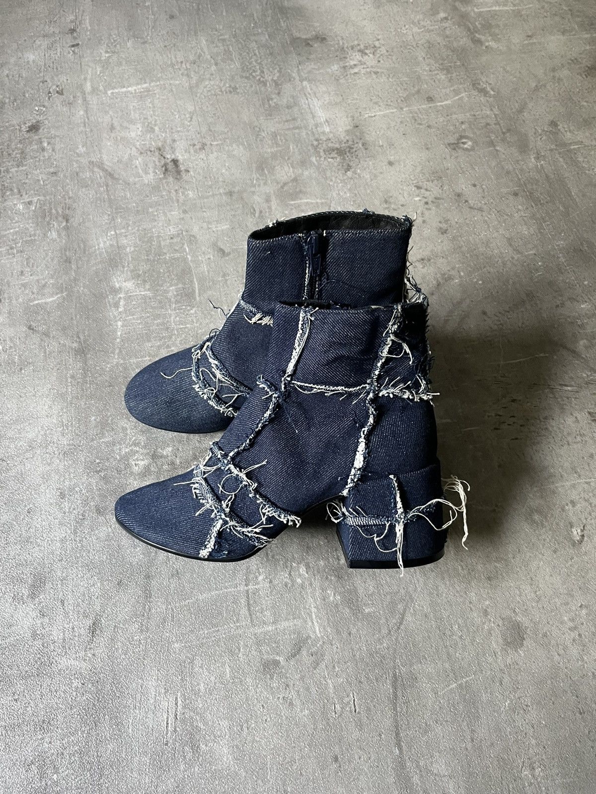 Maison Margiela MM6 Maison Margiela women's denim navy heel boots Size US 6.5 / IT 36.5 - 1 Thumbnail