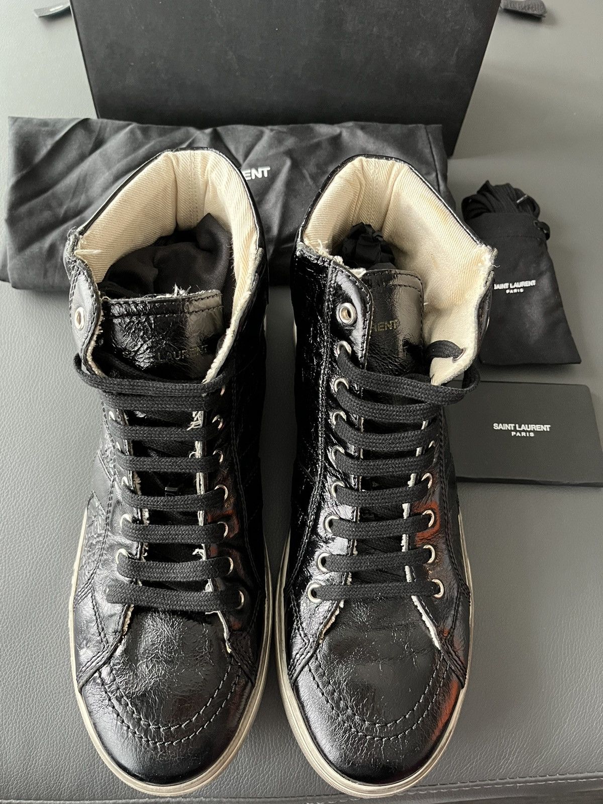 Saint Laurent Paris Super Rare Distressed Washed Saint Laurent Sneaker by Hedi Size US 9.5 / EU 42-43 - 3 Thumbnail