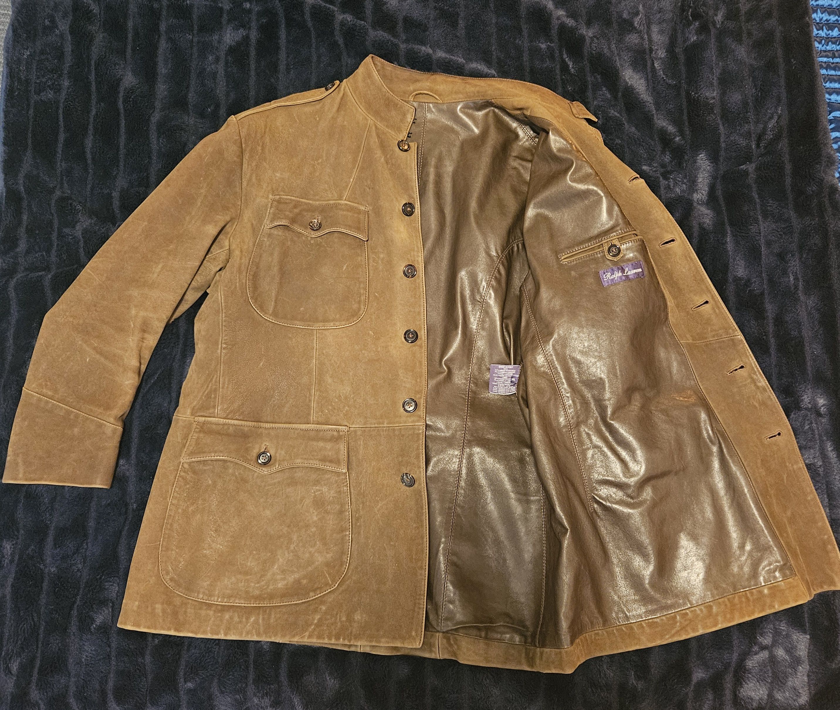 Ralph Lauren Purple Label Military Style Leather Jacket Size US XXL / EU 58 / 5 - 3 Thumbnail