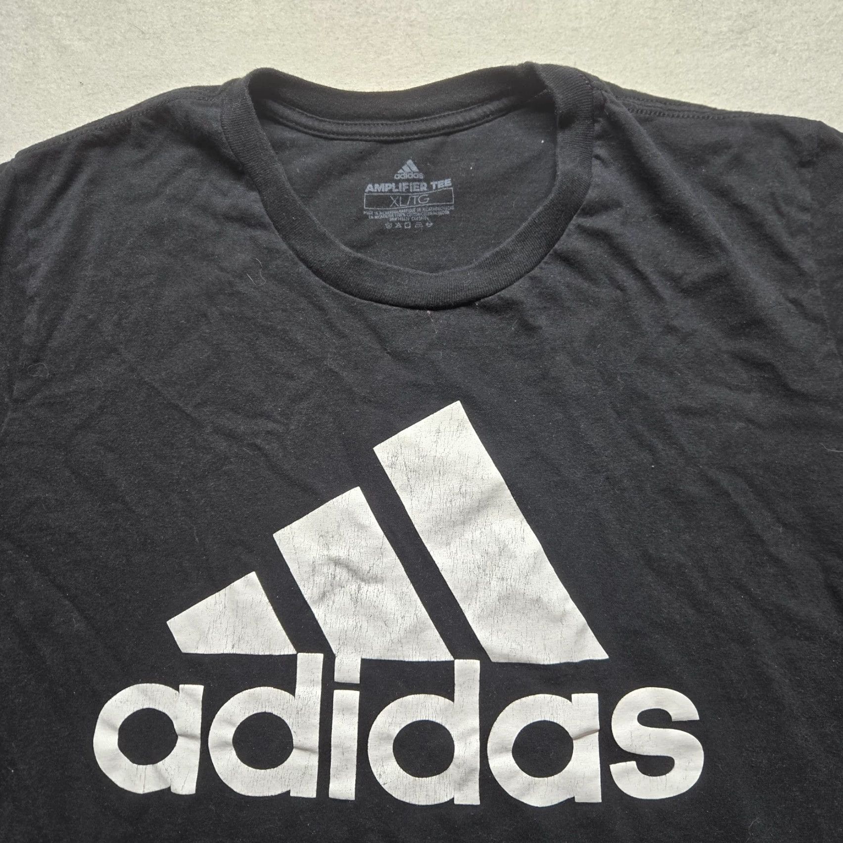 Adidas ADIDAS Shirt Adult XL Black Cotton Crew Neck Logo Tee Short Sleeve Sports All Seasons Mens XL Size US XL / EU 56 / 4 - 2 Thumbnail