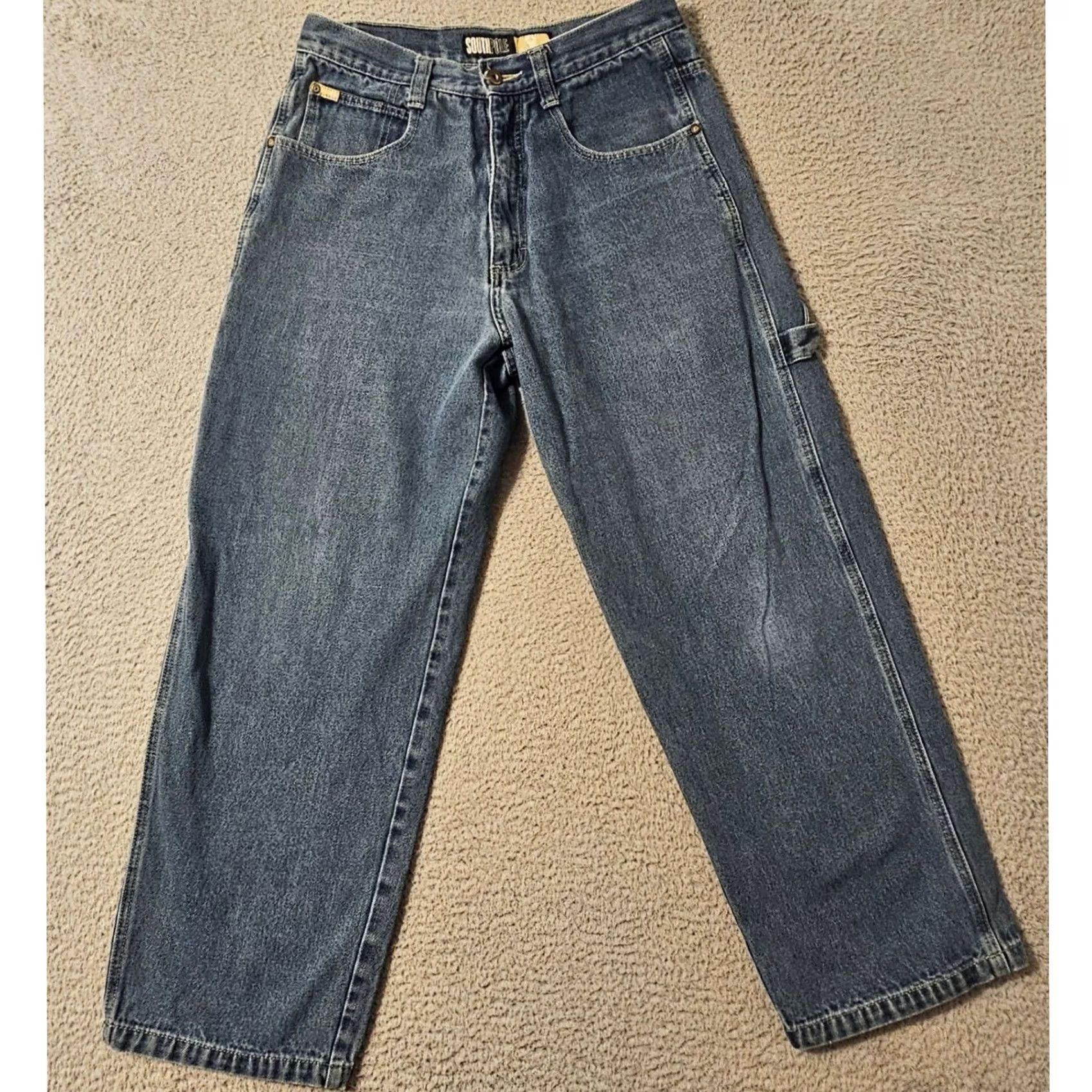 Southpole VINTAGE Southpole Jeans Blue 32x29 9" Wide Leg Baggy Y2K Carpenter Spellout Mens Size US 32 / EU 48 - 3 Thumbnail