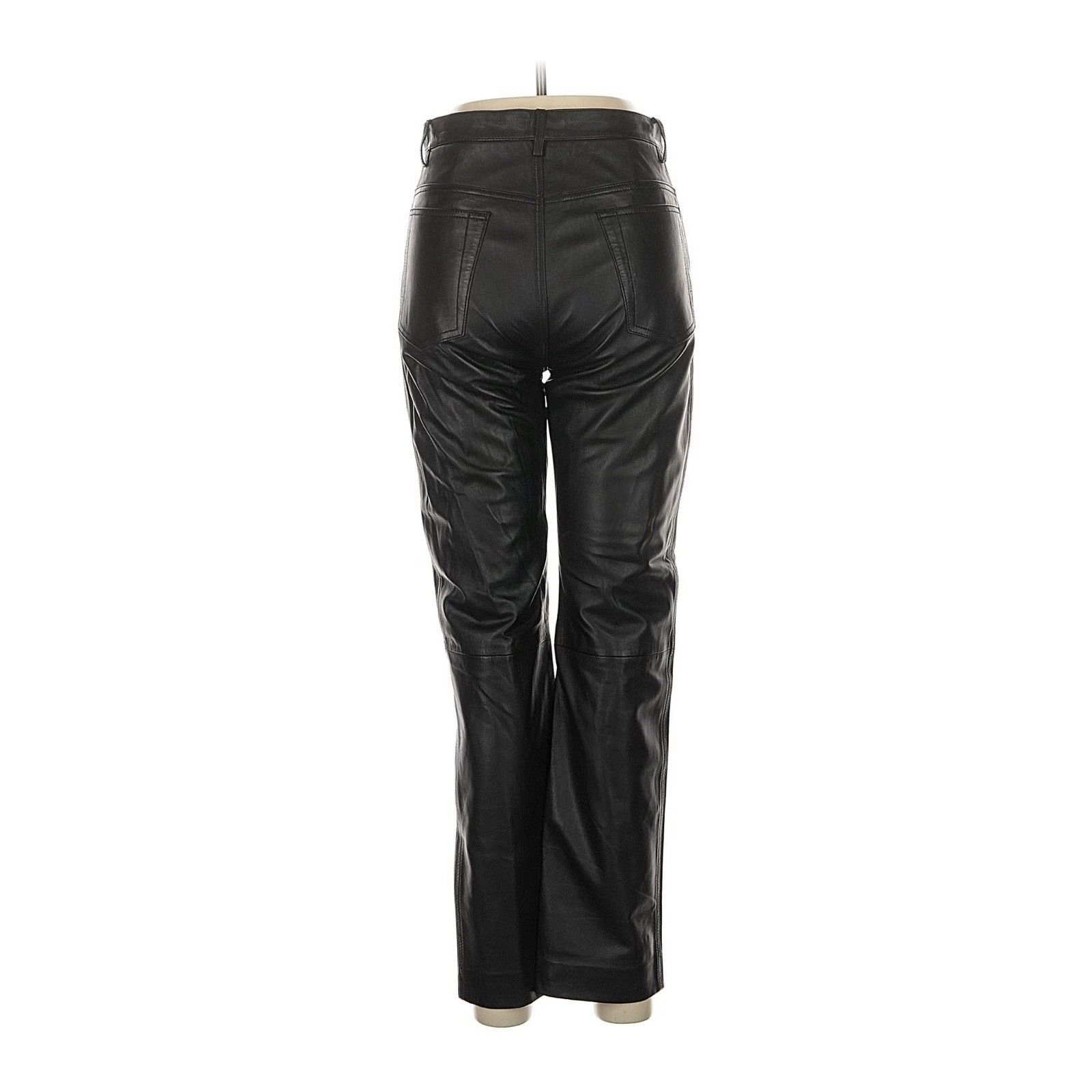 Sandro Sandro Lamb Leather Black High Waist Straight Pants 38 Us 6 Size 28" / US 6 / IT 42 - 3 Thumbnail