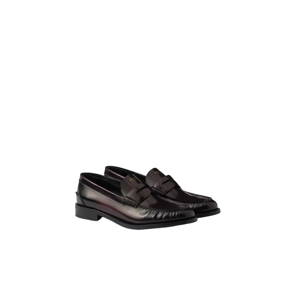 Prada PRADA $1220 Cordovan Brushed Leather Loafers New & Authentic Size US 11 / IT 41 - 1 Thumbnail