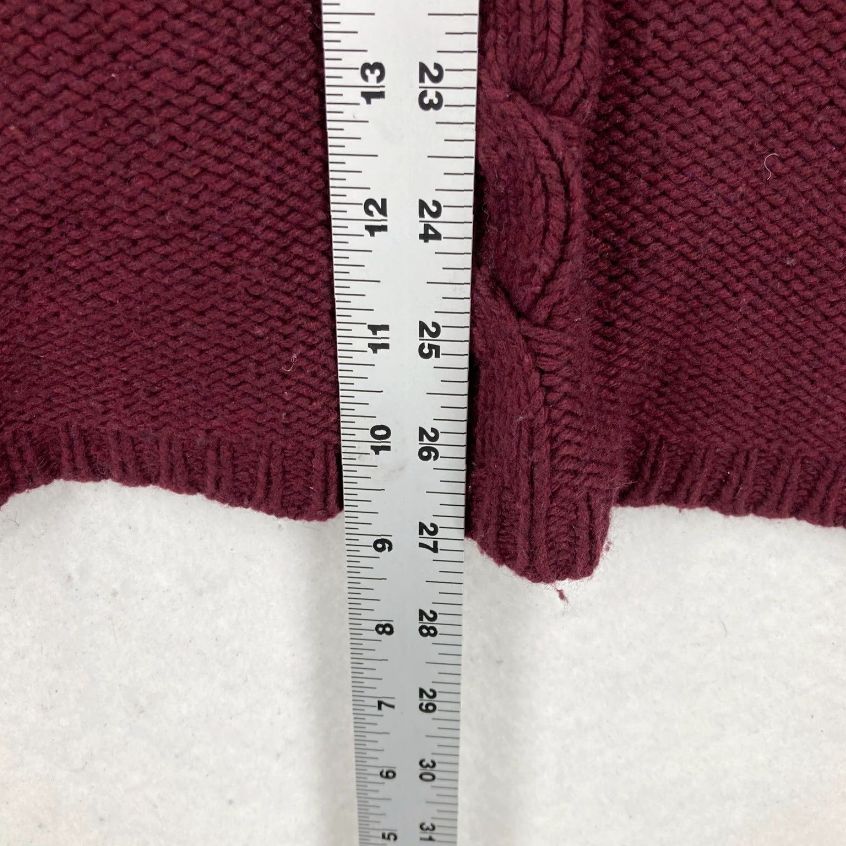 Banana Republic Banana Republic Women's XL Burgundy Cable Knit Sweater Wool Cashmere Vintage sweater Size XL / US 12-14 / IT 48-50 - 7 Thumbnail