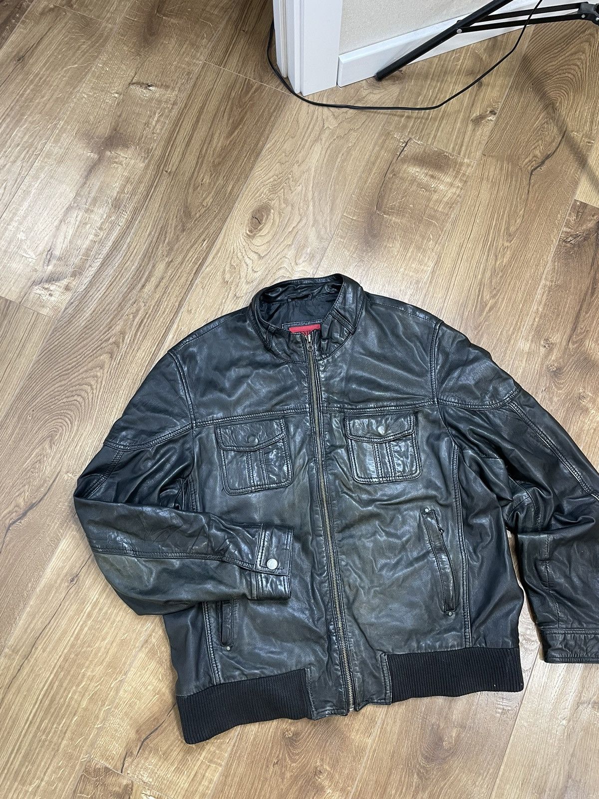 Genuine Leather Vintage Genuine Leather Aviator Leather Jacket Garment Dyed Size US L / EU 52-54 / 3 - 6 Thumbnail