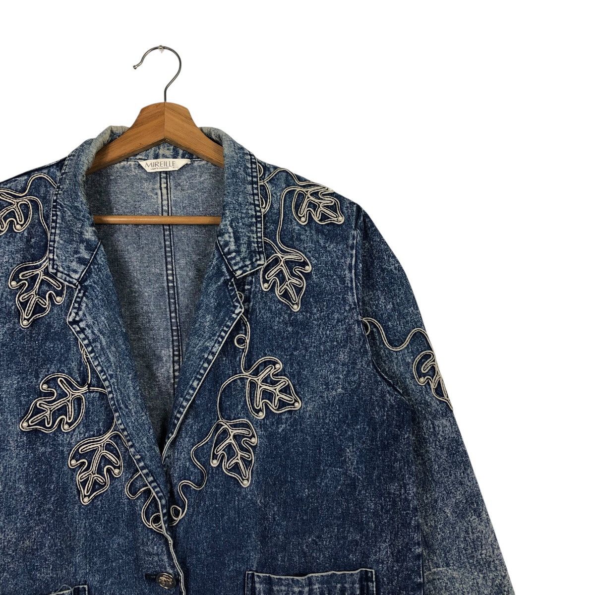 Japanese Brand 📌Vintage Denim Jacket Mireille Embroidery Issey Miyake Size US L / EU 52-54 / 3 - 7 Thumbnail