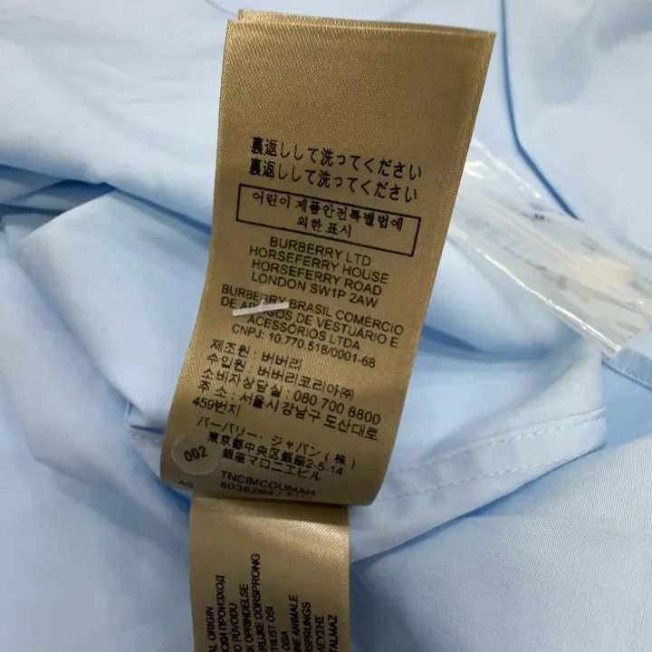 Burberry Burberry Burberry Blue Logo Print Long Sleeve Shirt-2507 Size US L / EU 52-54 / 3 - 3 Thumbnail