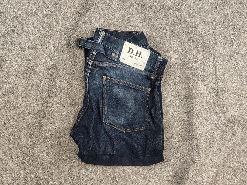 Japanese Brand Vintage D.H. Tribute Japanese Selvedge Faded Denim Jeans Size US 32 / EU 48 - 1 Thumbnail