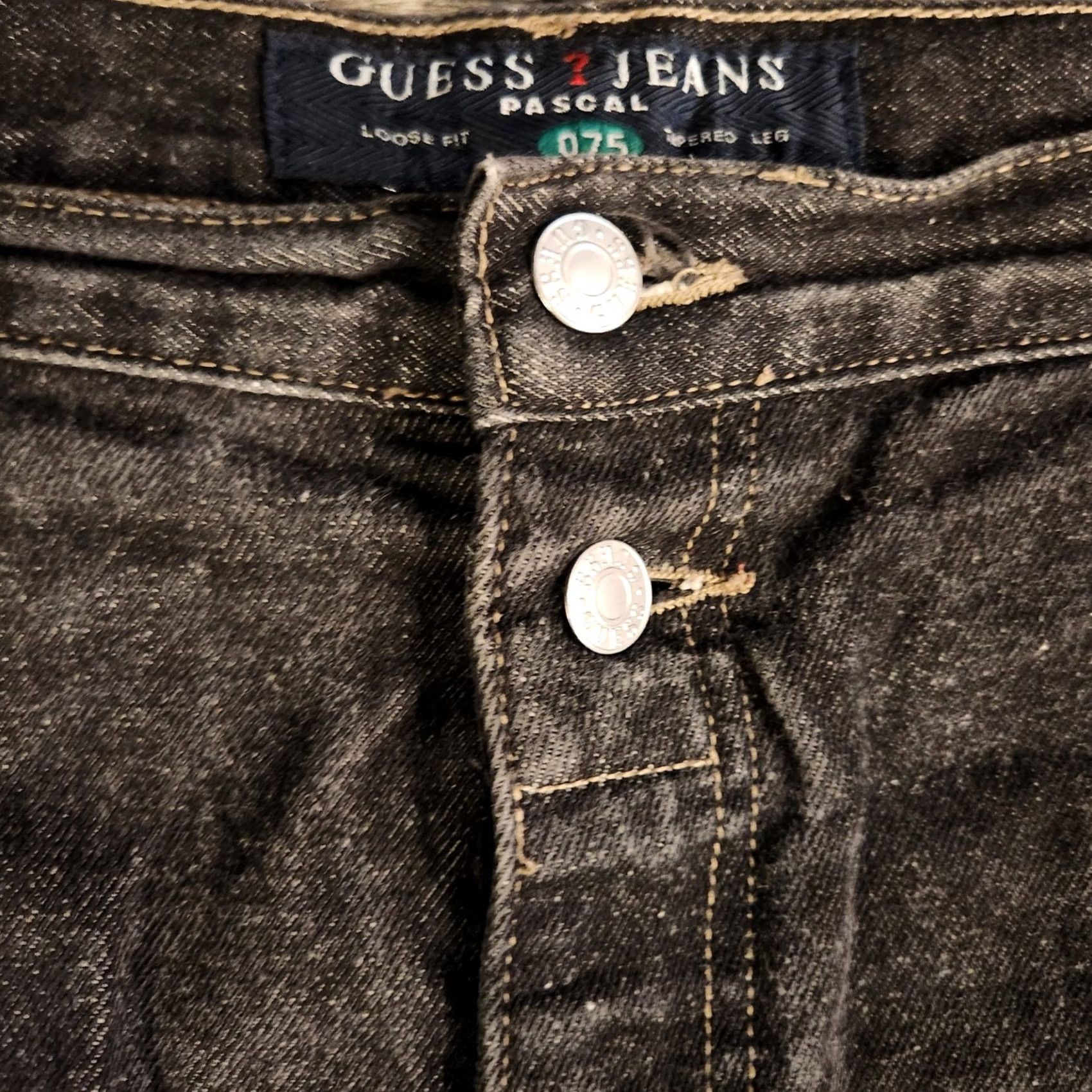 Guess VTG Guess Jeans Mens 40X32 Black Loose Fit Tapered Pascal 075 Made In USA 90s Size US 40 / EU 56 - 5 Thumbnail