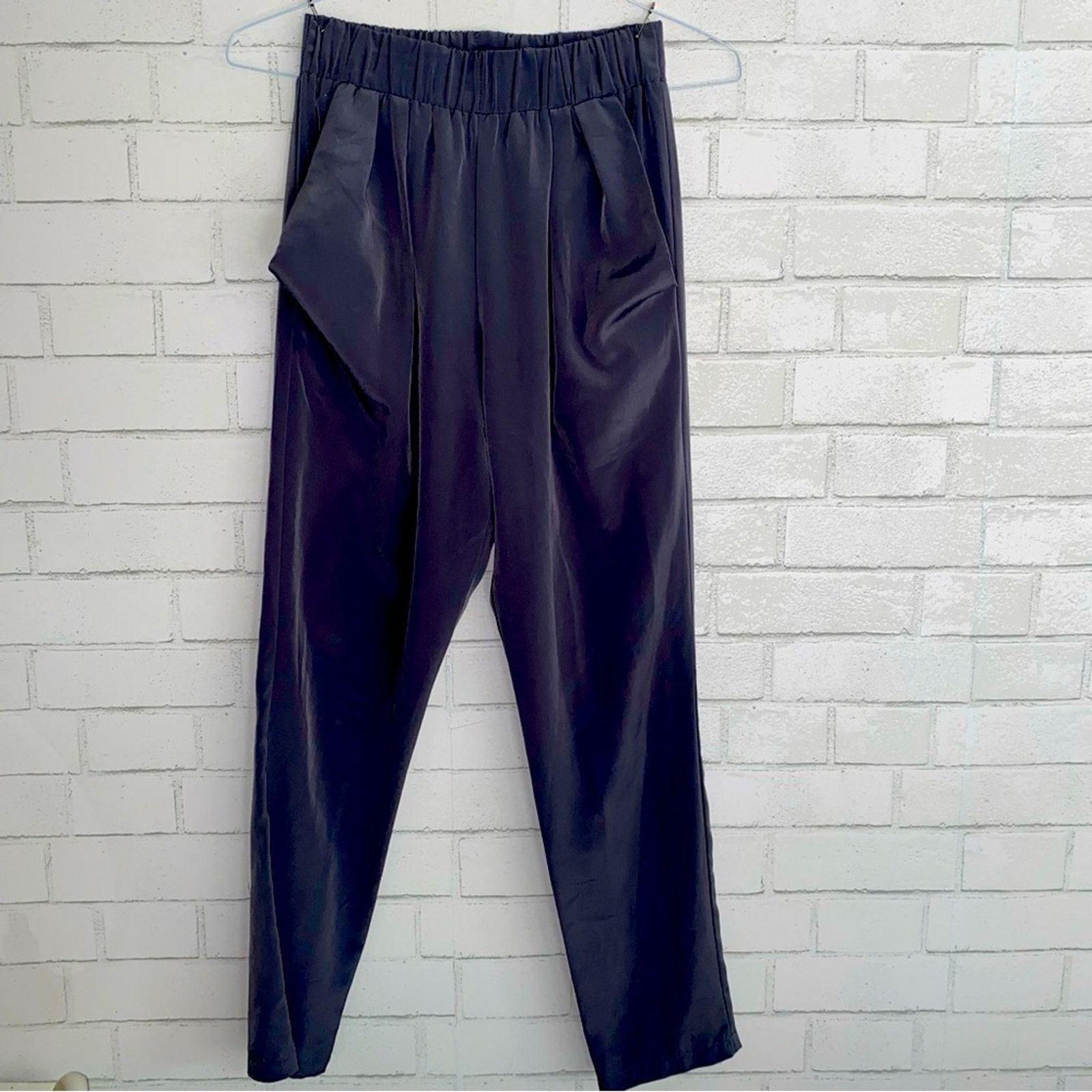 ALEXIS ALEXIS Trousers Charcoal Gray Drape Pants sz Small Size 25" / US 0 / IT 36 - 3 Thumbnail