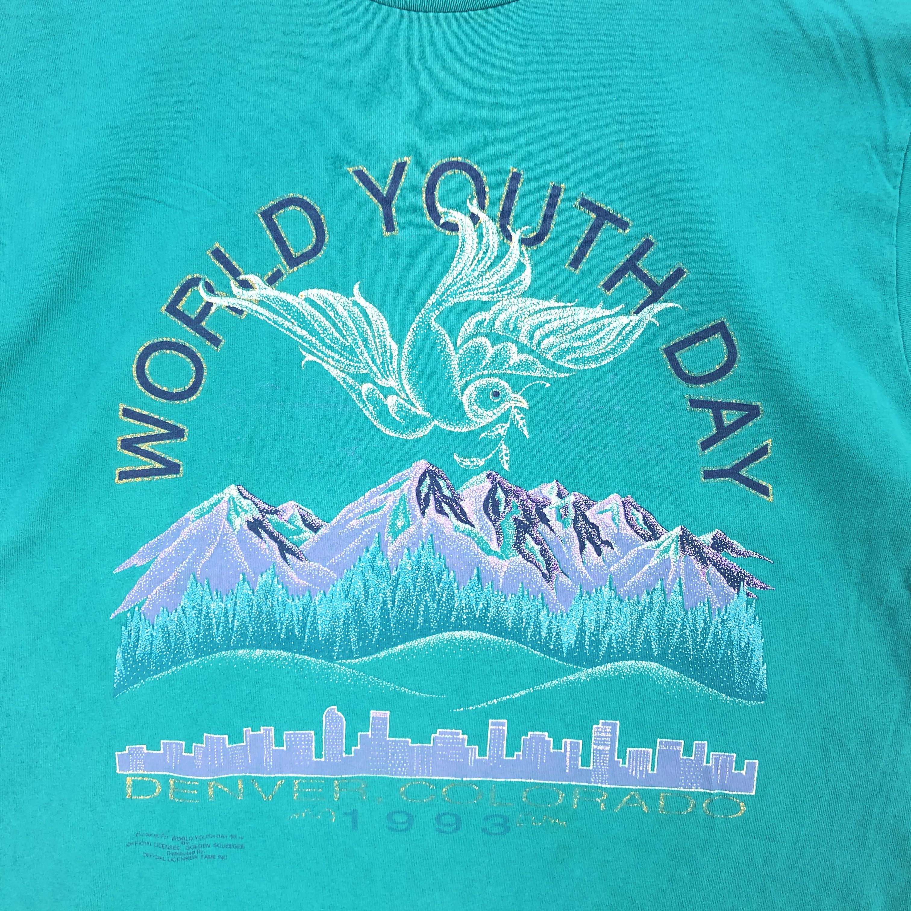 Vintage Vintage 1993 World Youth Day T Shirt Novelty Travel Tees Size US L / EU 52-54 / 3 - 3 Thumbnail