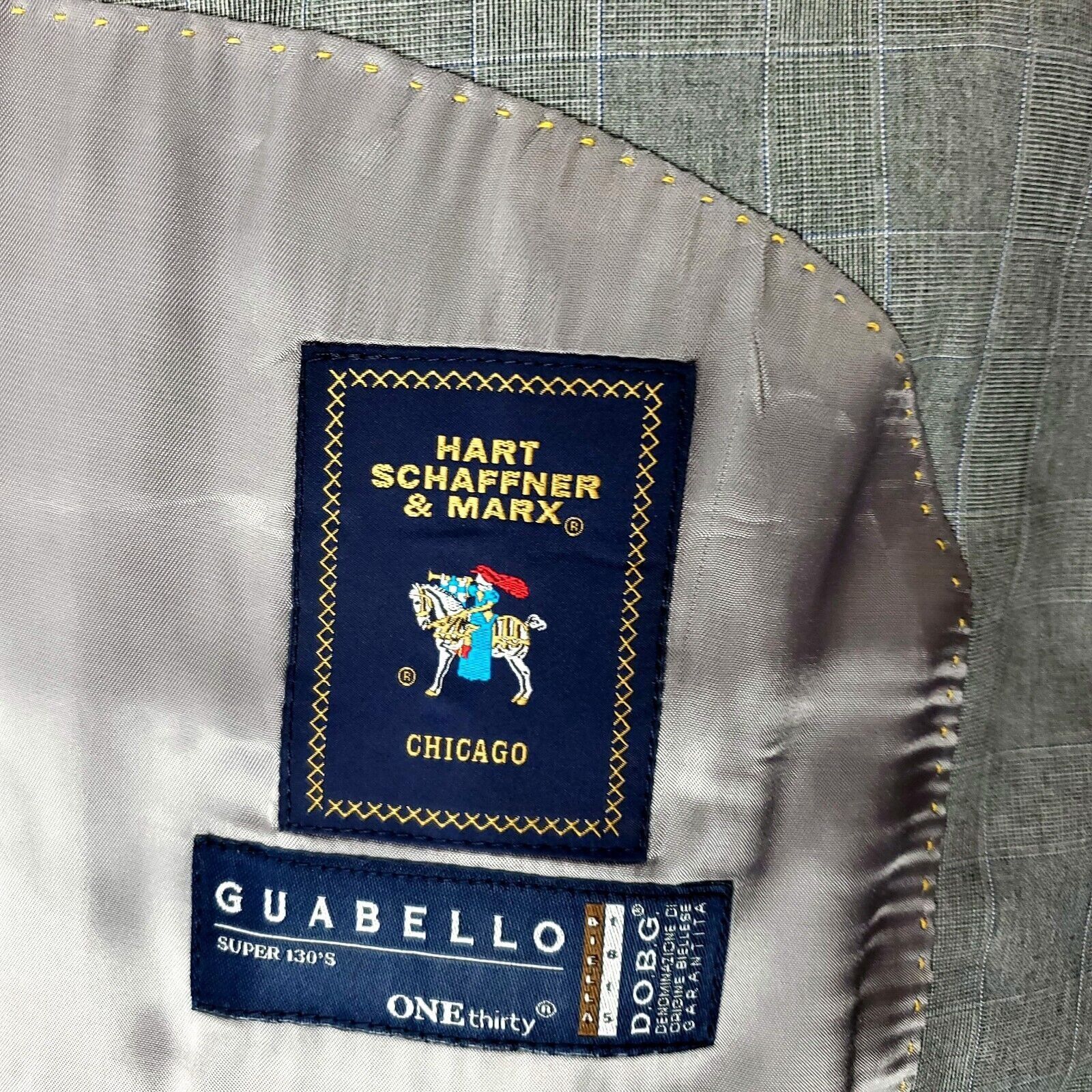 Hart Schaffner Marx Hart Schaffner Marx Guabello Super 130s Wool 2 Button Blazer Size 42R - 7 Thumbnail