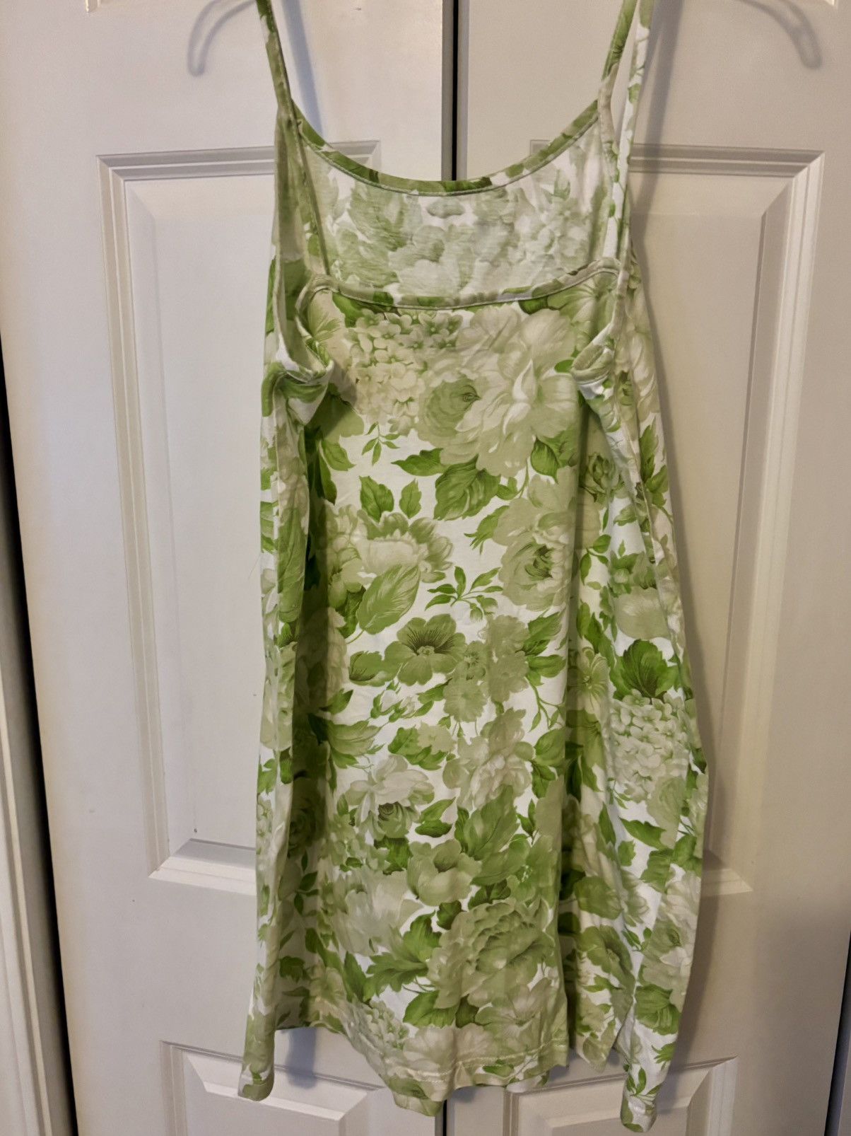 Vintage Vintage Spaghetti Strap Green Floral 90s Mini Dress Size M / US 6-8 / IT 42-44 - 4 Thumbnail