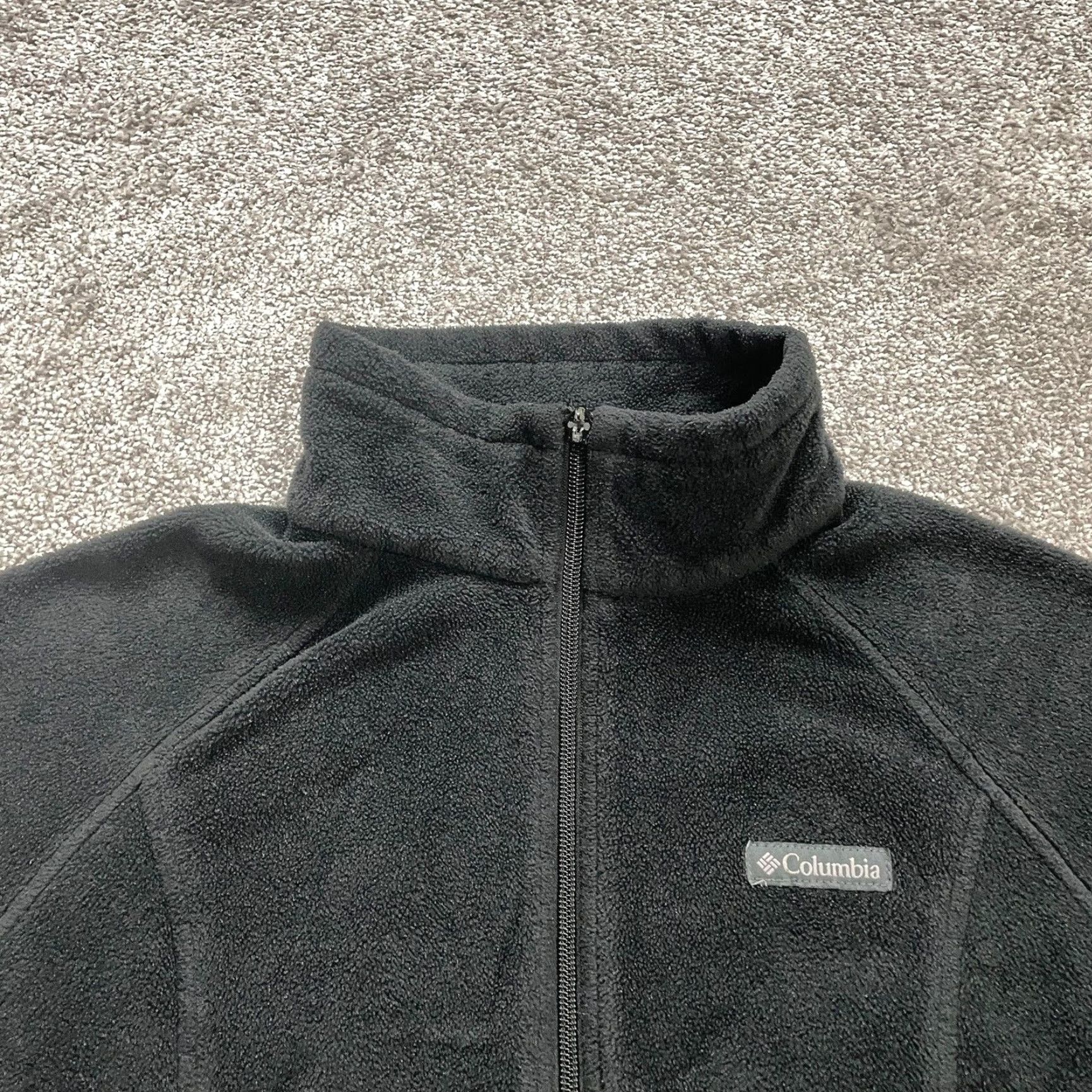 Vintage Columbia Womens Large Black Fleece Jacket Benton Springs Full Zip Pockets Hiking Size L / US 10 / IT 46 - 3 Thumbnail