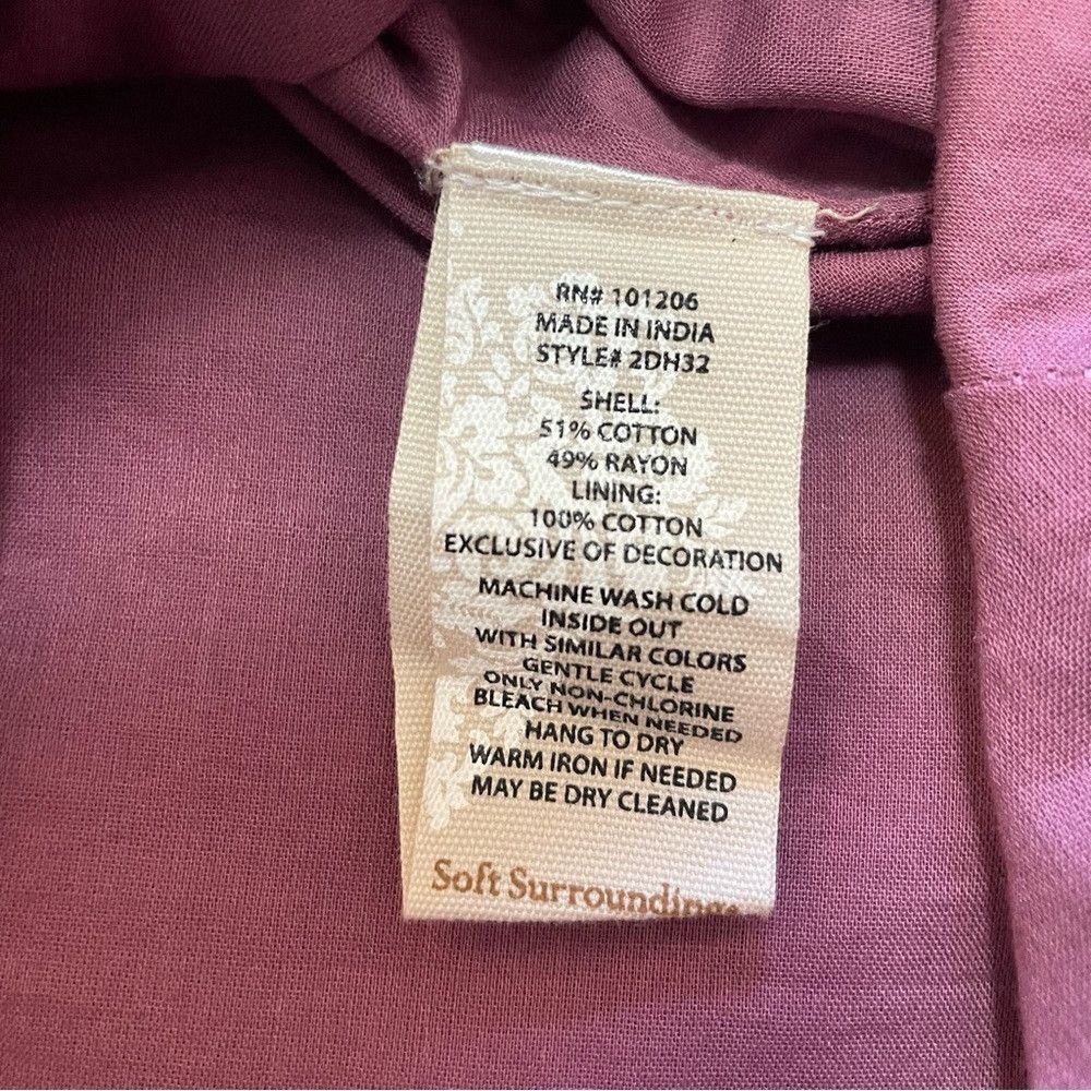 Other New Soft Surroundings 3/4 Sleeve Mauve Cotton Dress Size S Size S / US 4 / IT 40 - 8 Thumbnail