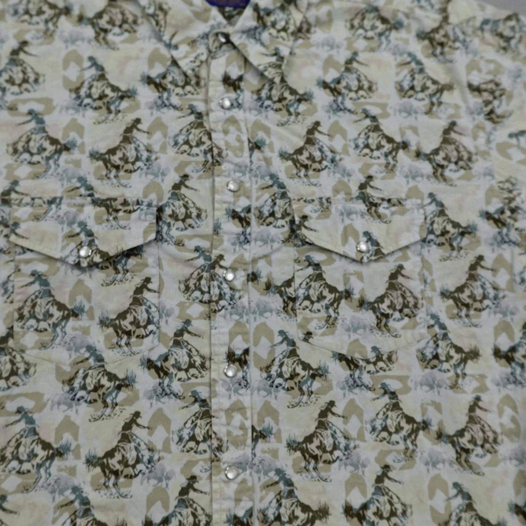 Pendleton VINTAGE Pendleton Shirt Mens XL Beige Western Pearl Snap Rodeo Bucking Horse Size US XL / EU 56 / 4 - 3 Thumbnail