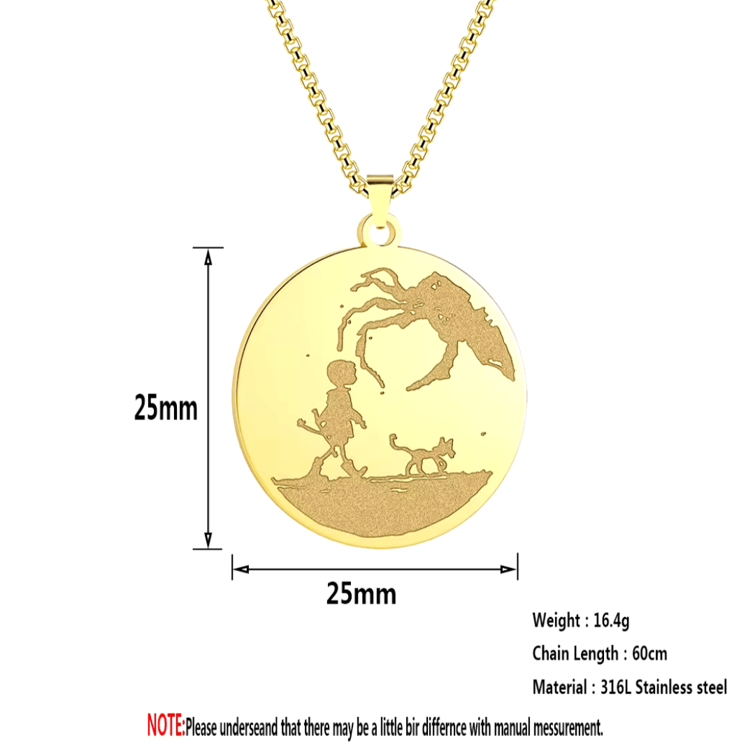 Other CORALINE Stainless Steel Necklace Circle Disc Pendant NEW Size ONE SIZE - 2 Thumbnail