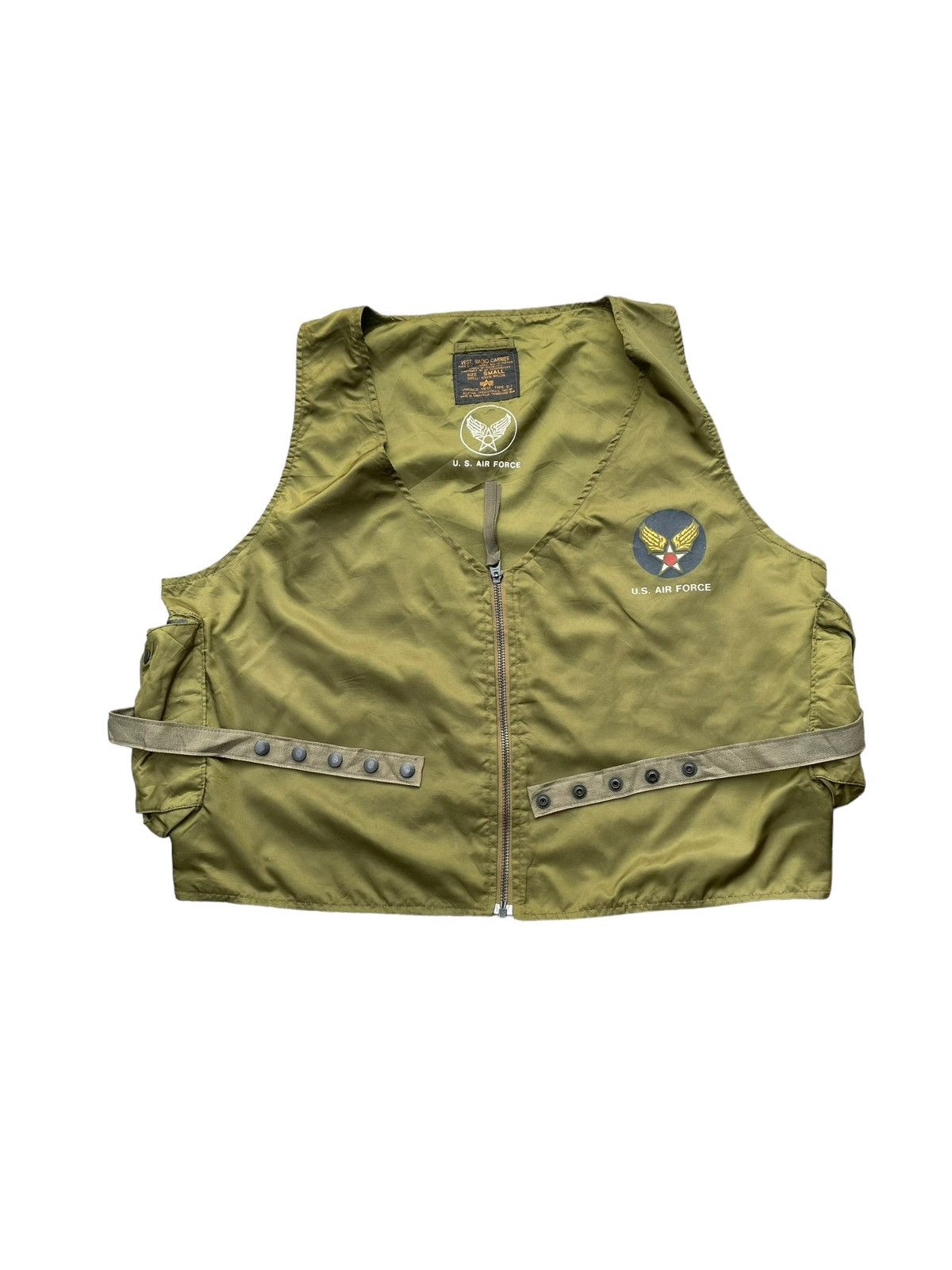 image of Made In USA x USAF Vintage Usaf Alpha Industries Type E1 Vest in Green, Men's (Size Small)