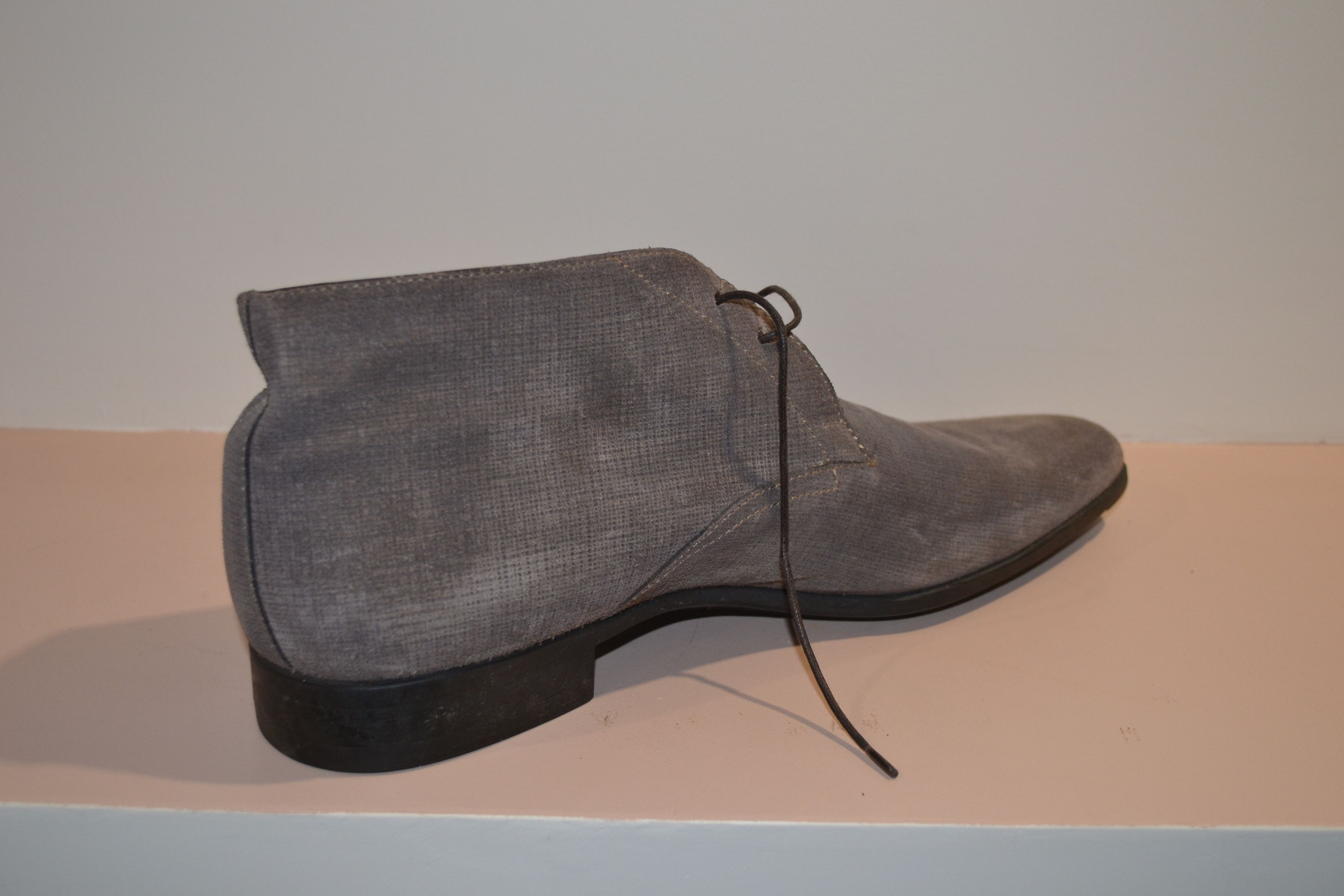 Santoni Santoni for oger Grey Chukka-Style Leather Shoes Size US 11 / EU 44 - 4 Thumbnail