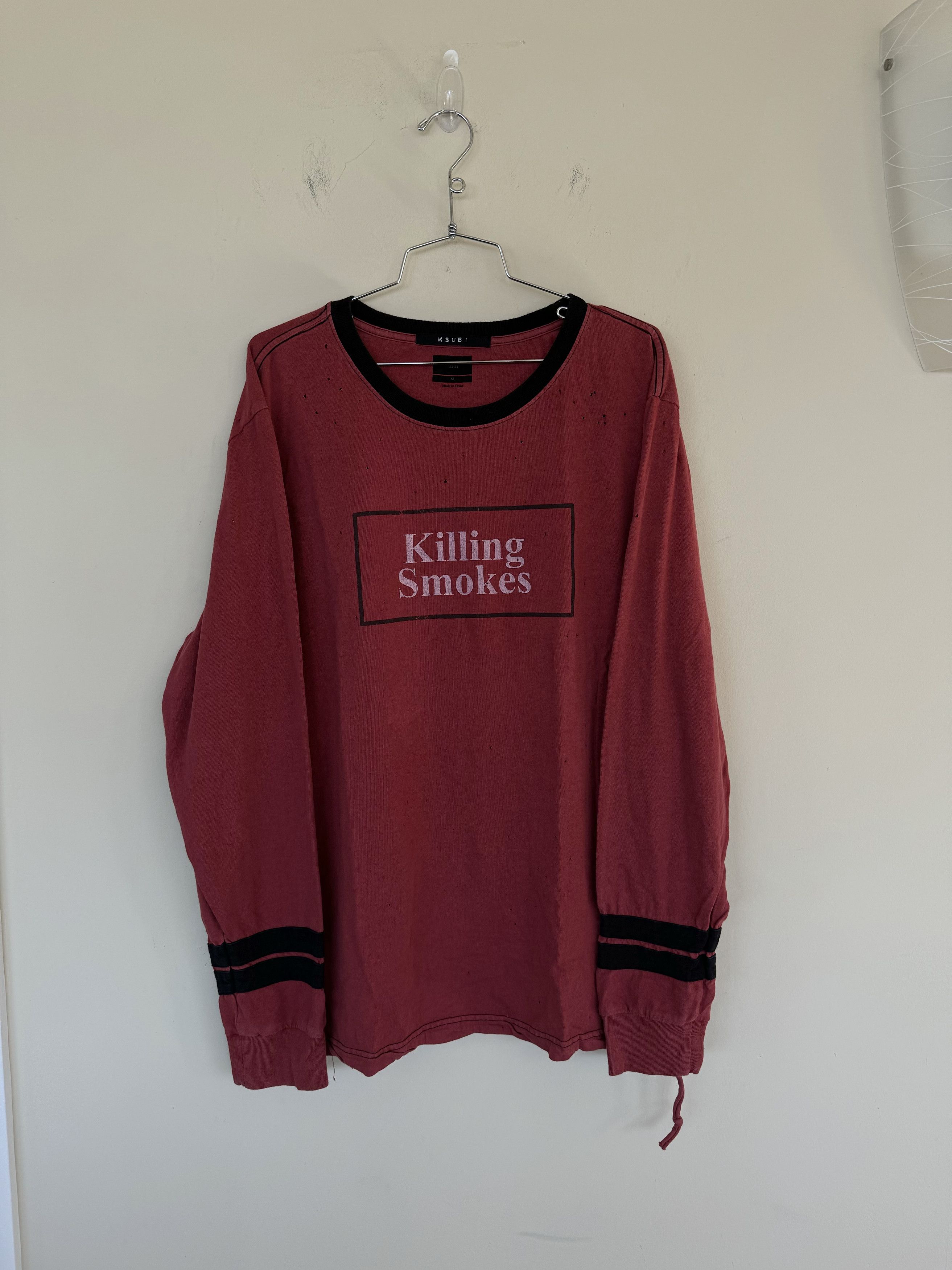 image of Ksubi Killing Smokes Good Feelings In Bad Places 1986 in Red, Men's (Size XL)